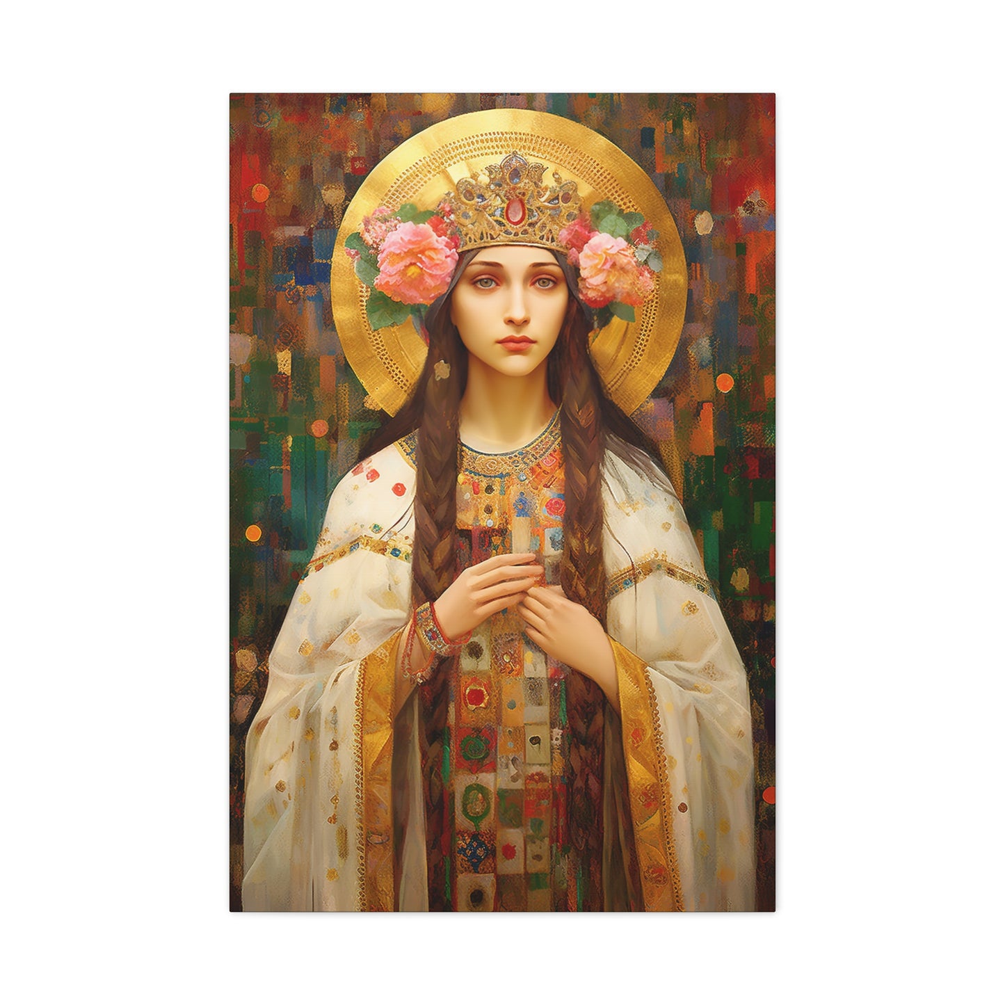 Saint Elizabeth of Hungary  - Museum Wrapped Canvas - Sanctified Souls Print - Religious Art for your Home