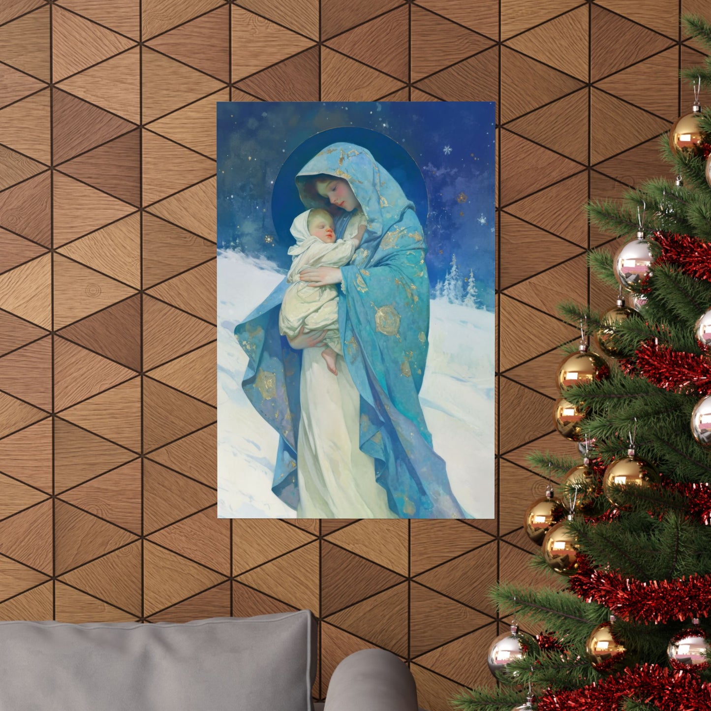 Snowfall of Grace: Our Lady's Blessing - Sanctified Souls Print - Multiple Sizes - Premium Poster - Catholic Art - Christian - Catholic Gift