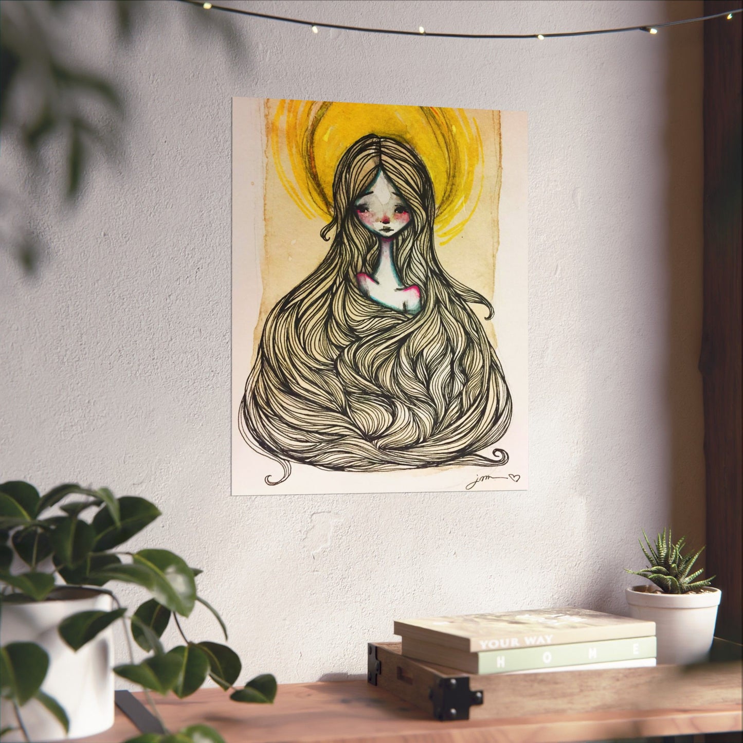Saint Agatha of Sicily Poster Print - Hand-Drawn Catholic Art Print | Christian Devotional Wall Art | Sanctified Solocosmo Religious Poster