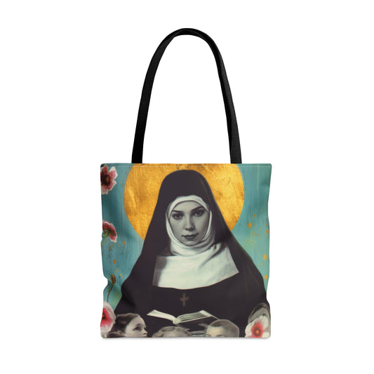 Saint Joan de Lestonnac Tote Bag - Purse - Three sizes - Large Medium Small Faith Art Bag - Catholic faith carry-all purse - Double Sided
