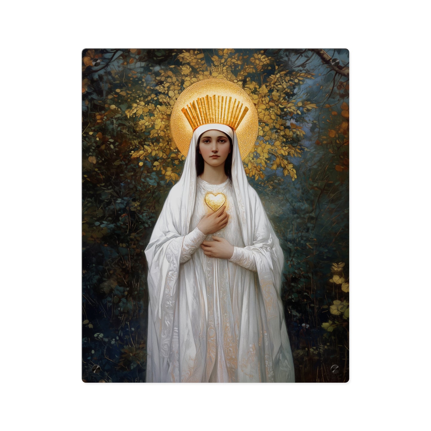 Our Lady of Beauraing - Our Lady of the Golden Heart - Marian Art - Wall Art Panel - Ready to Hang Acrylic Print - Saint Art - Catholic Art