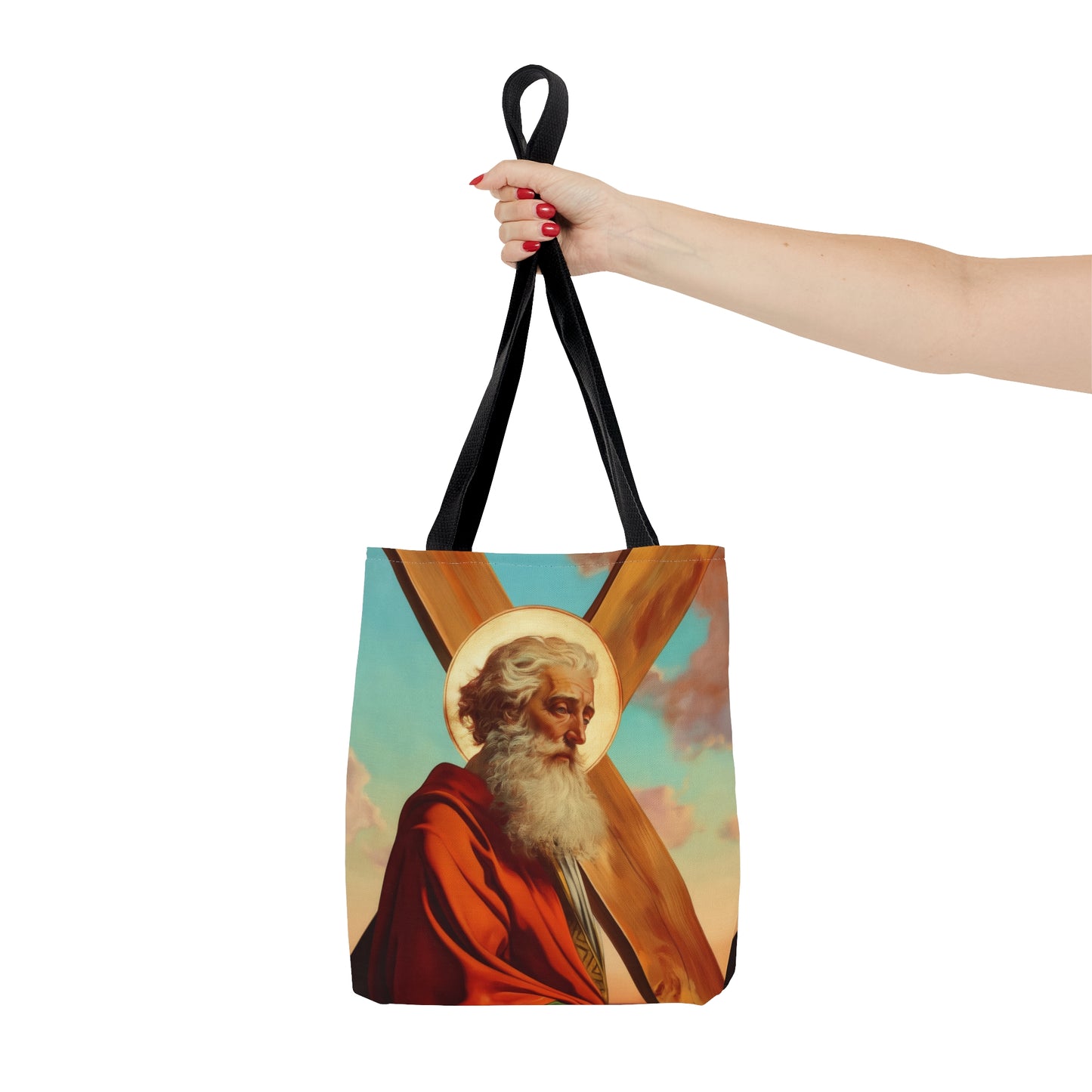 Saint Andrew the Apostle Tote Bag - Large Medium Small Faith Art Bag - Catholic Faith Purse - Religious - Prayer Bag - Devotional