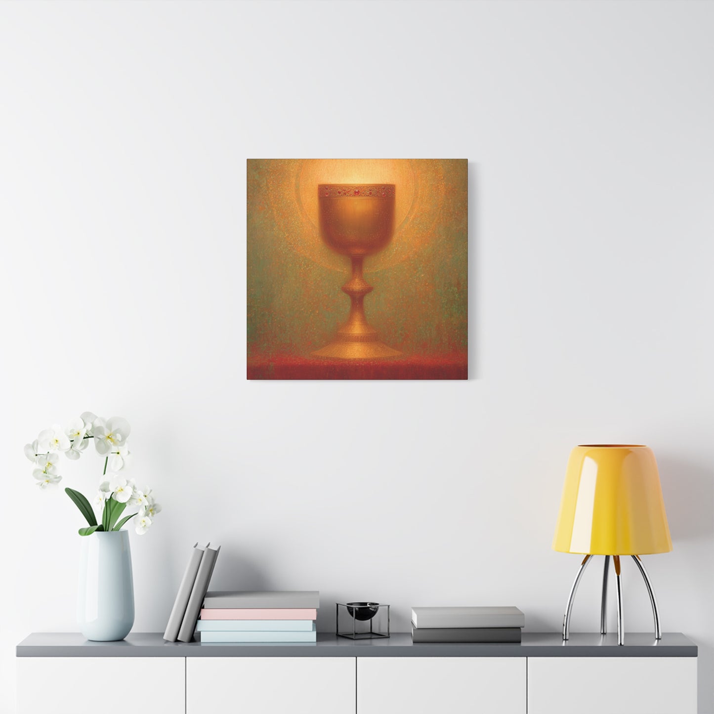 Chalice of the Lamb, Light of the World - The Holy Grail - Gallery Wrapped Canvas - Print - Religious Art for your Home - Catholic Art