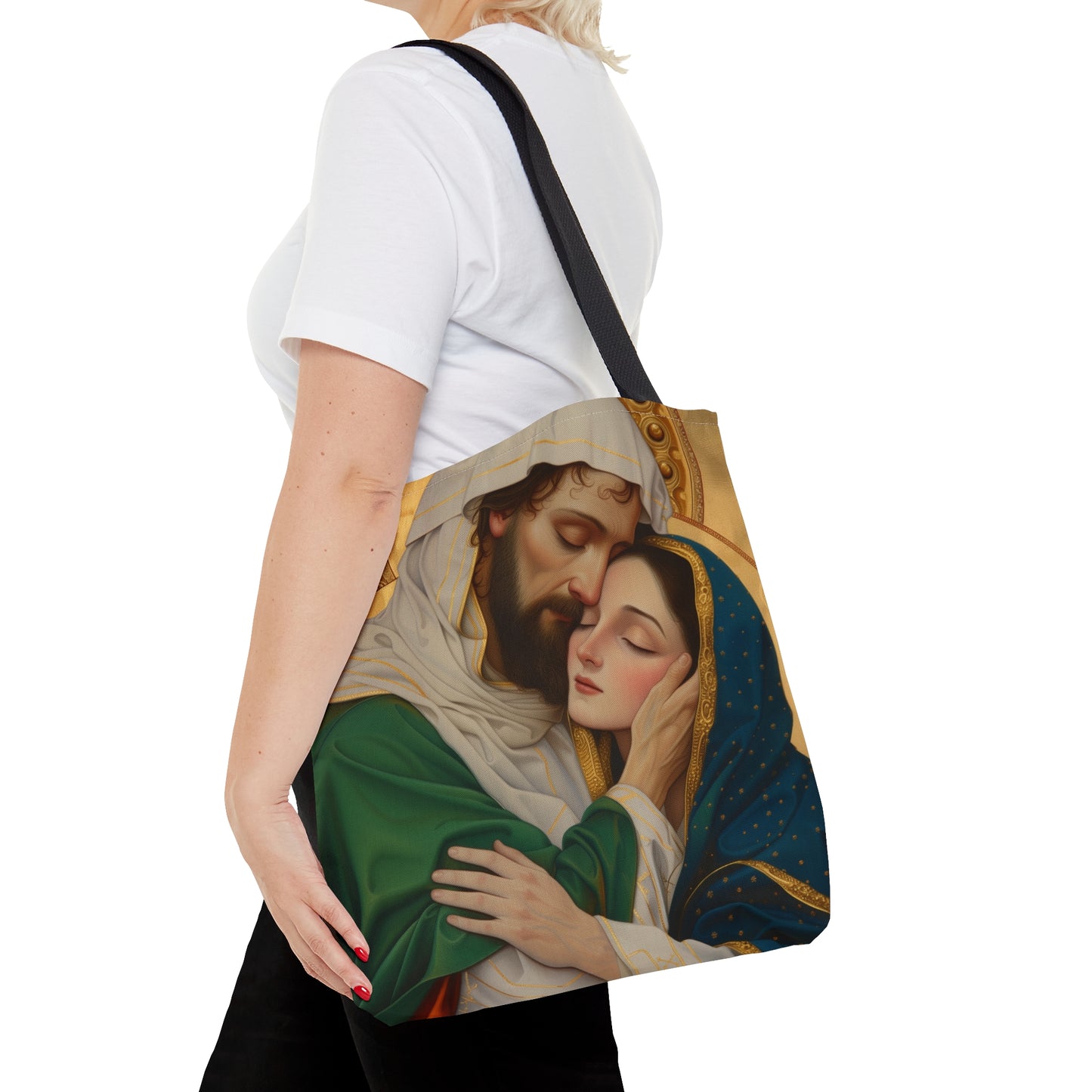 Saints Aquila and Priscilla Tote Bag - Large Medium Small Faith Art Bag - Catholic Faith Art purse - Double Sided