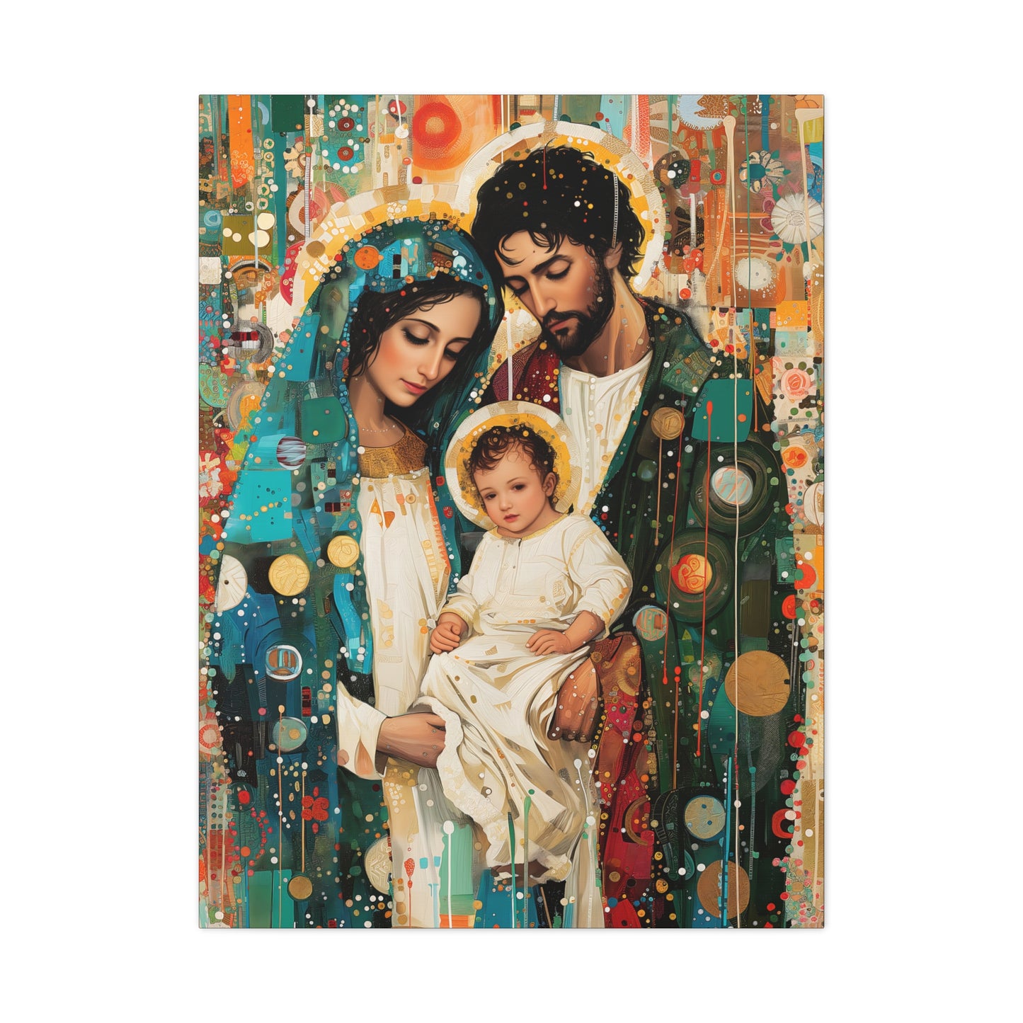 Eternal Light - Mary, Joseph, and the Christ Child - Museum Wrapped Canvas - Sanctified Souls Print - Religious Art - Holy Family Art