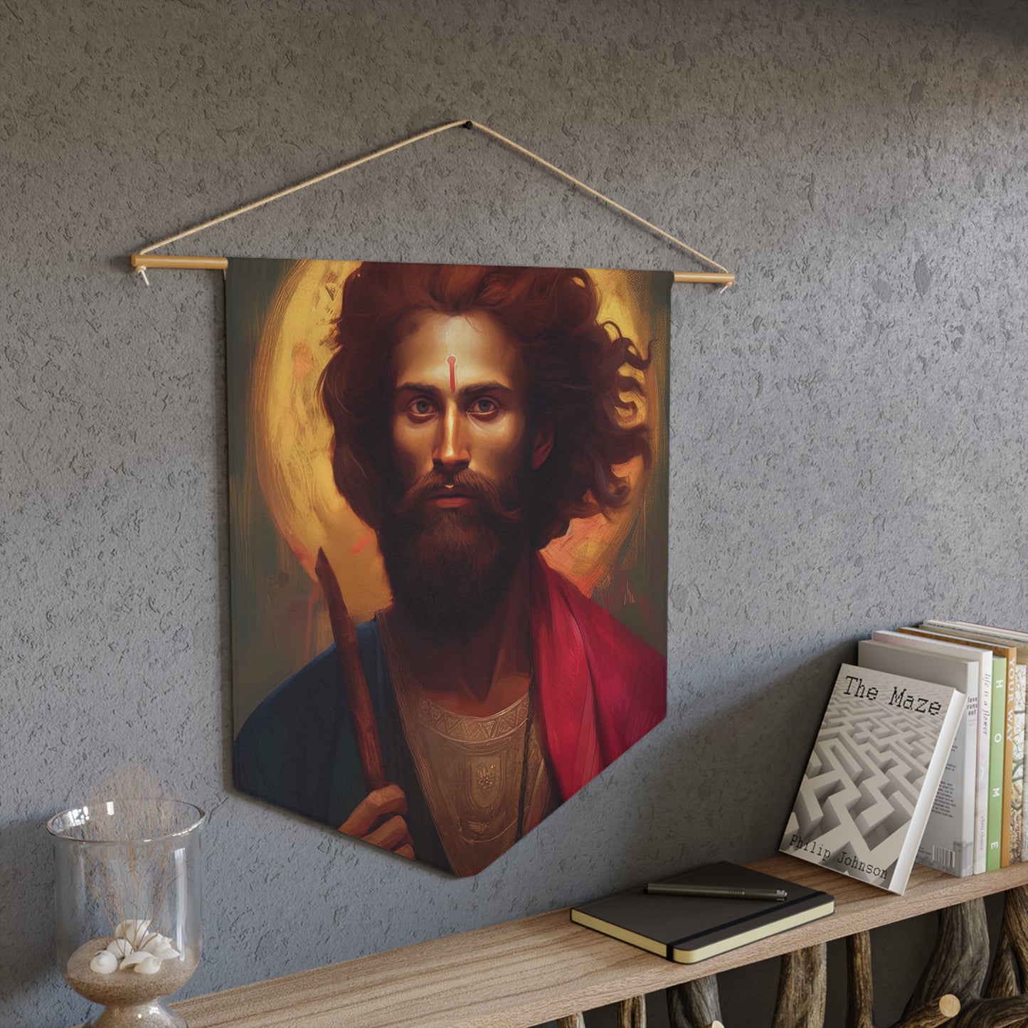 Saint James the Lesser Wall Banner / Wall Hanging - Prayer room art - Catholic Home Art - Large Saint Art - 18" x 21"