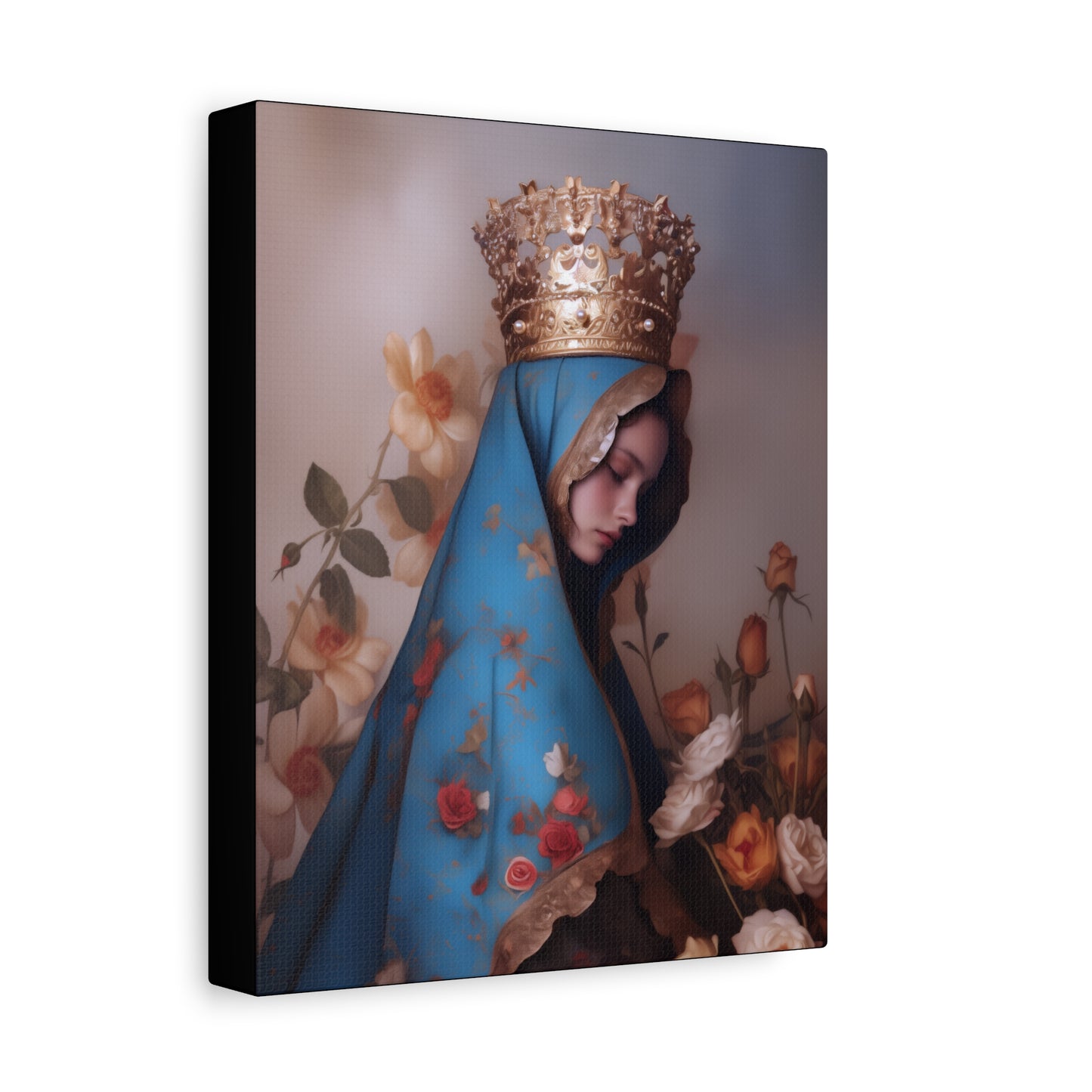 Our Lady of the Roses - Gallery Wrapped Canvas - Print - Religious Art for your Home - Catholic Art