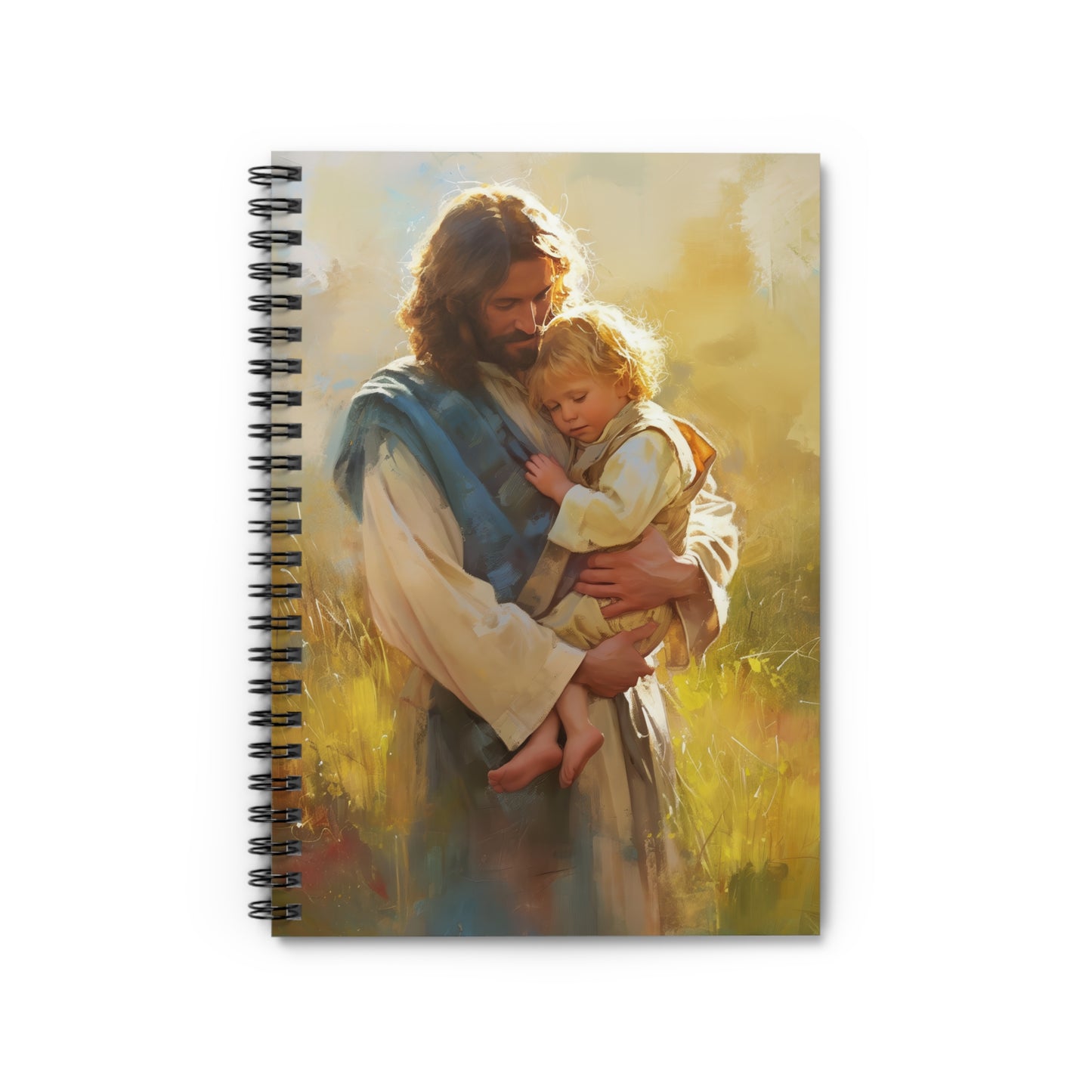 Jesus, Guardian of Innocence - Christ and Child - Sanctified Souls Art - Religious - Spiral Notebook - Ruled Line - Catholic Religious art