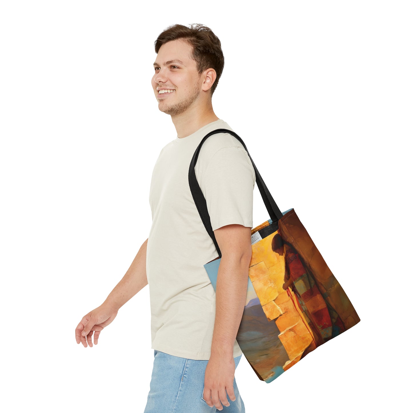 A Thread Through the Line of Christ - Rahab - Tote Bag - Large Medium Small Faith Art Bag - Catholic Faith Purse - Double Sided