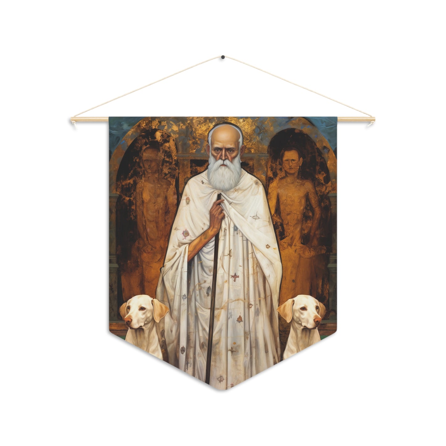 Saint Lazarus Wall Banner / Wall Hanging - Unique Religious Art for your home - Prayer room - Catholic Home Art - 18" x 21"