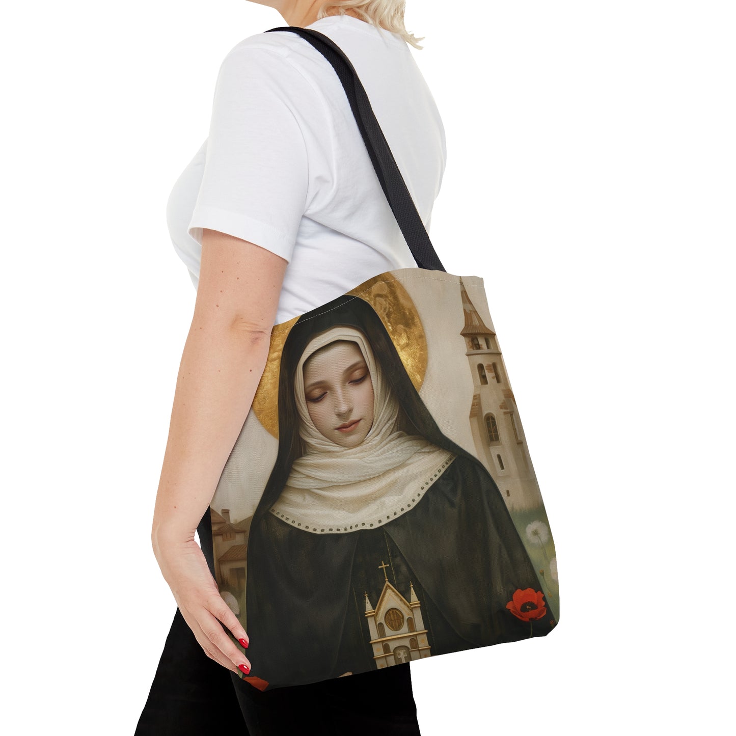 Saint Erentrude Tote Bag - Large Medium Small Faith Art Bag - Catholic Faith Purse - Religious Carry All Reusable Tote Bag