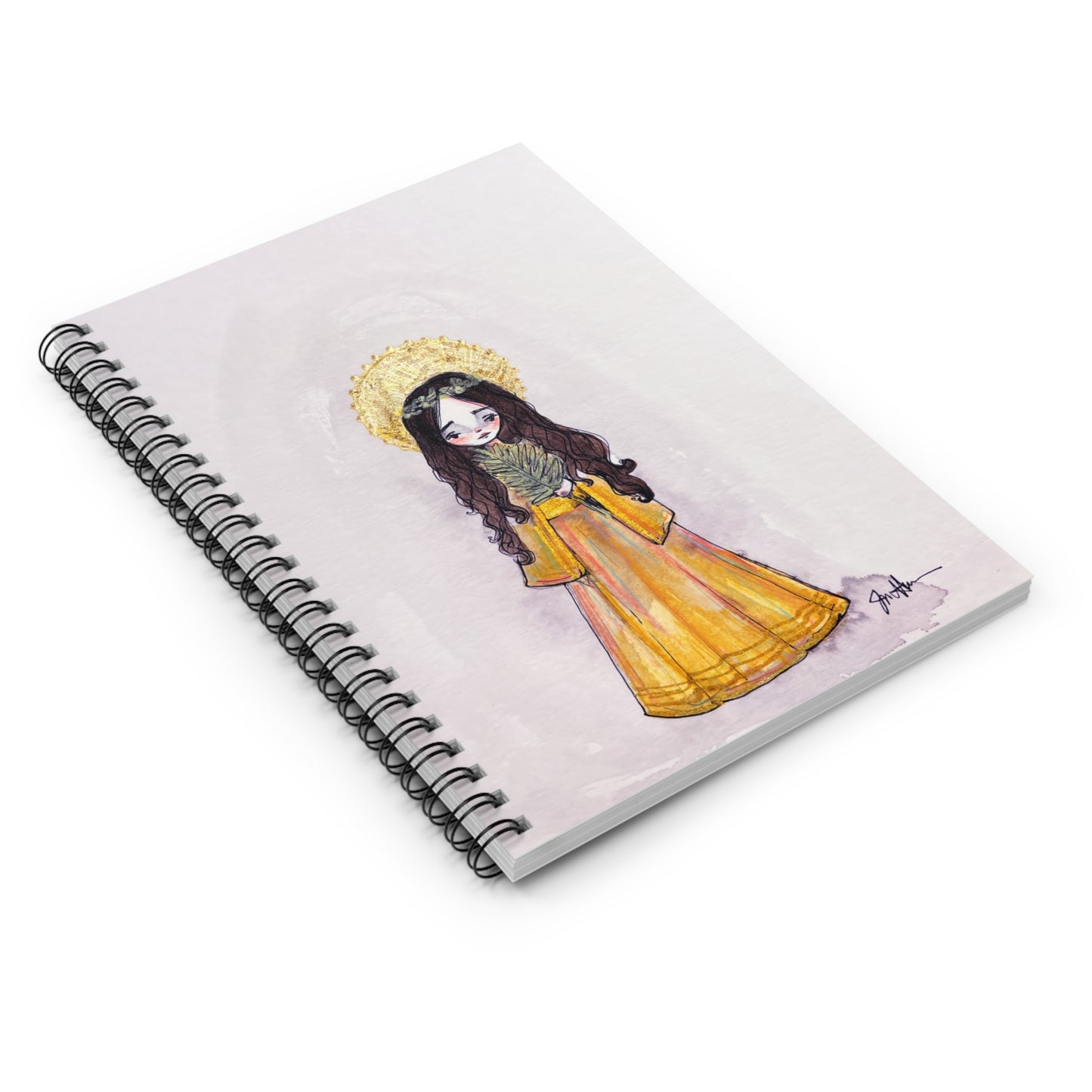 Saint Charity Spiral Notebook - Hand-Drawn Art | Catholic Notebook | Faith Hope and Charity Youngest Sister | Christian Prayer Journal