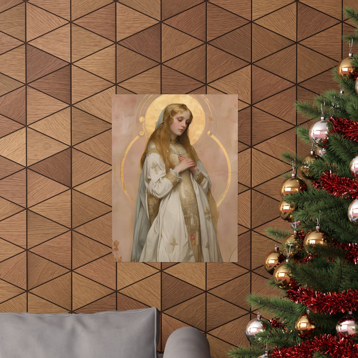 Saint Waldetrudis / Waltrude or Waudru - Sanctified Souls Print - Multiple Sizes - Premium Matte Vertical Posters - Catholic Saint Art