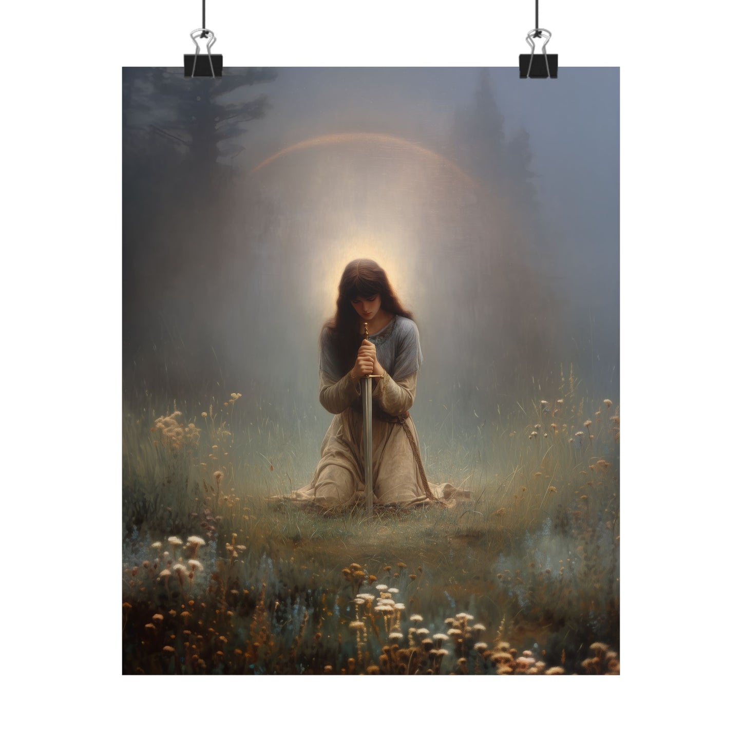 Saint Joan of Arc - Sanctified Souls Print - Multiple Sizes - Premium Posters - Catholic Art - Christian Home Decor Artwork