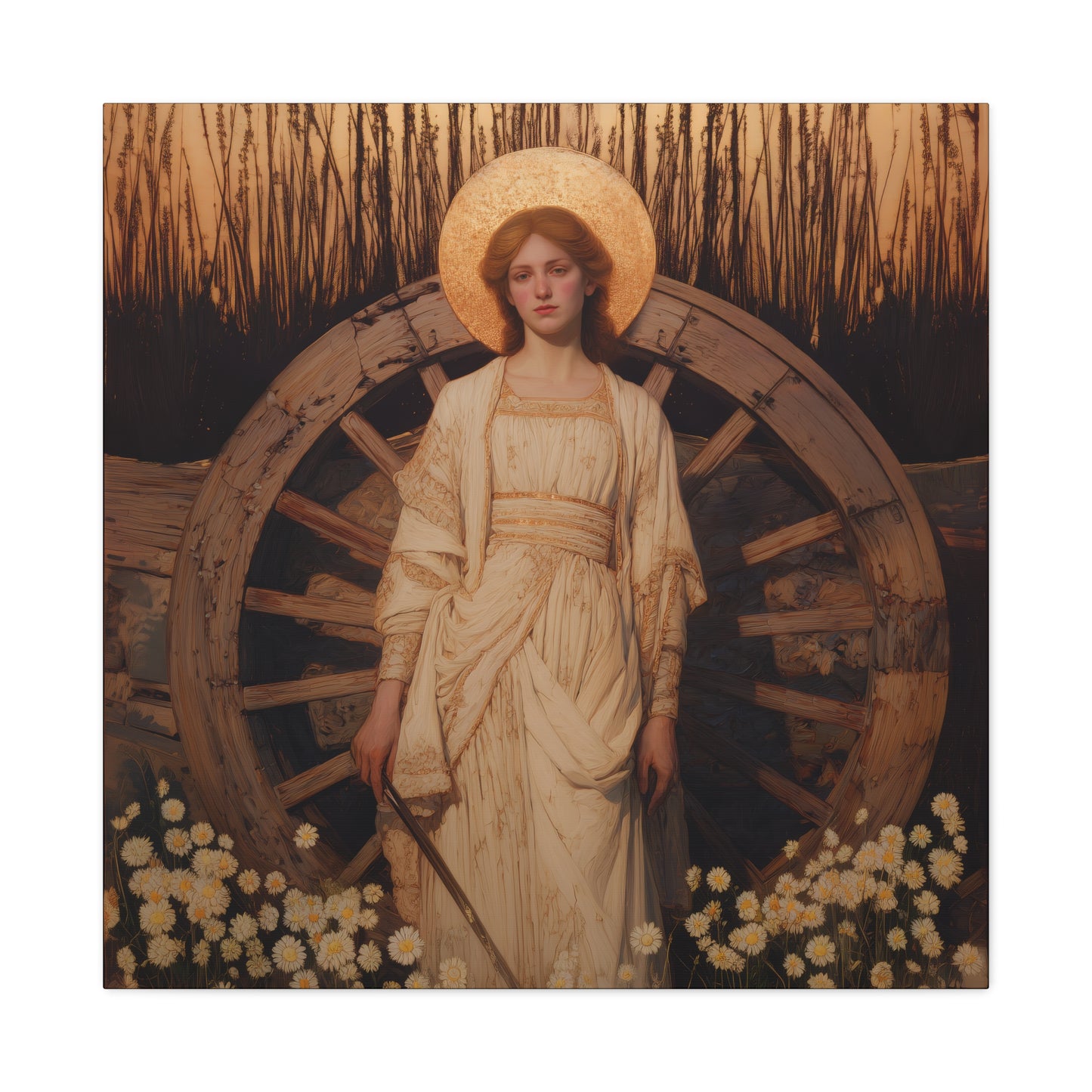 Saint Catherine of Alexandria -  Museum Wrapped Canvas - Sanctified Souls Print - Religious Art for your Home - Catholic Patron Saint Art