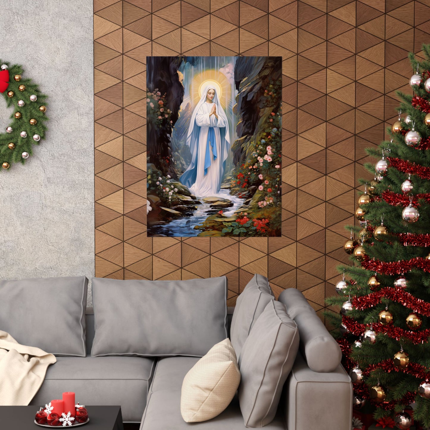 Our Lady of Lourdes - Sanctified Souls Print - Multiple Sizes - Premium Matte Vertical Posters