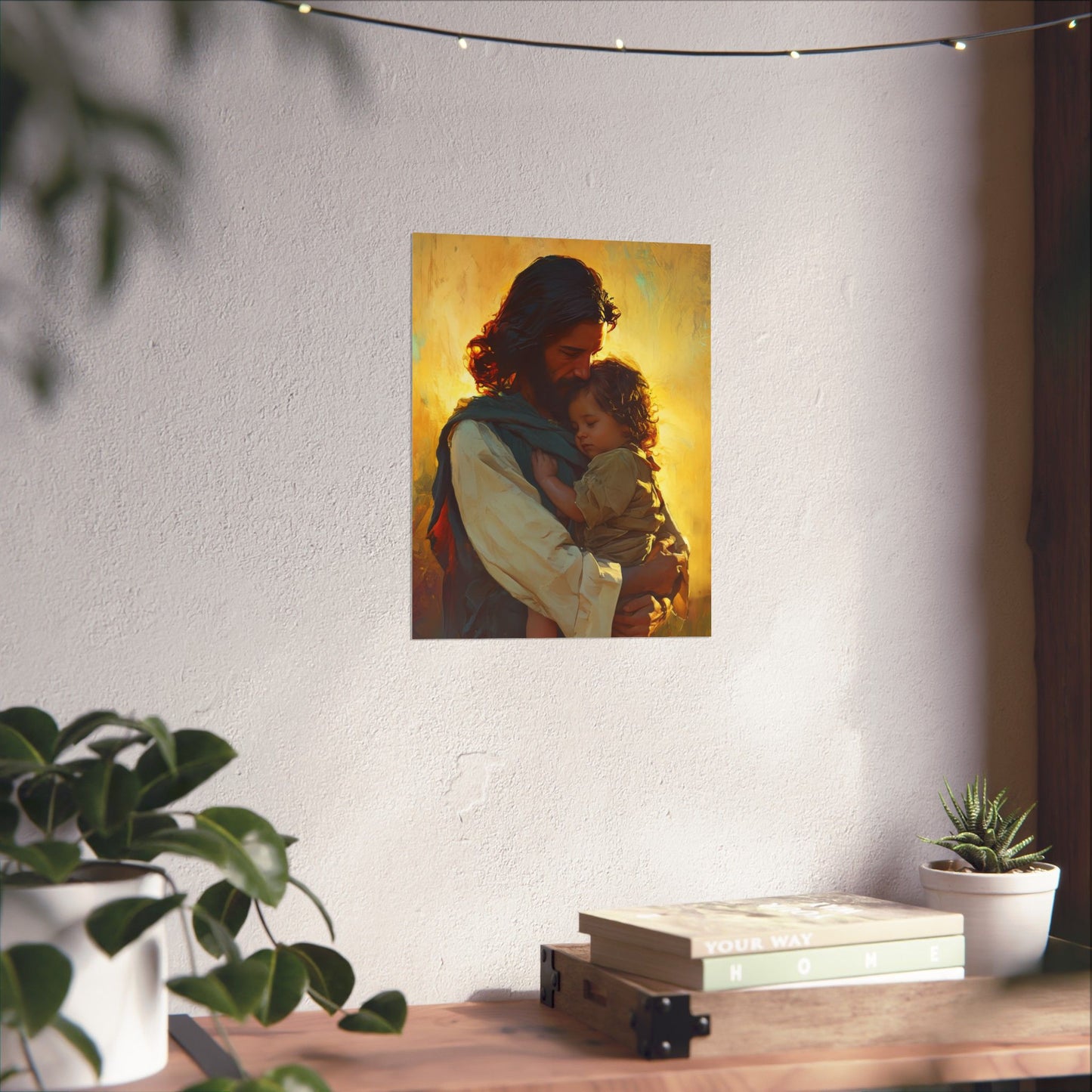 Divine Protector of the Innocent - Christ and Child Poster Print - Sanctified Souls Print - Catholic Art - Christian painting