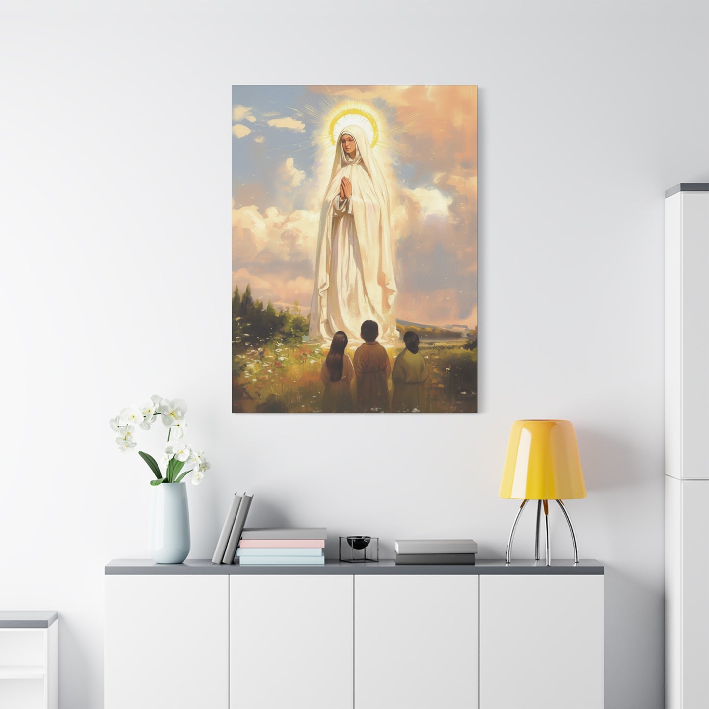Our Lady of Fátima - Gallery Wrapped Canvas - Print - Religious Art for your Home - Catholic art print - prayer room art