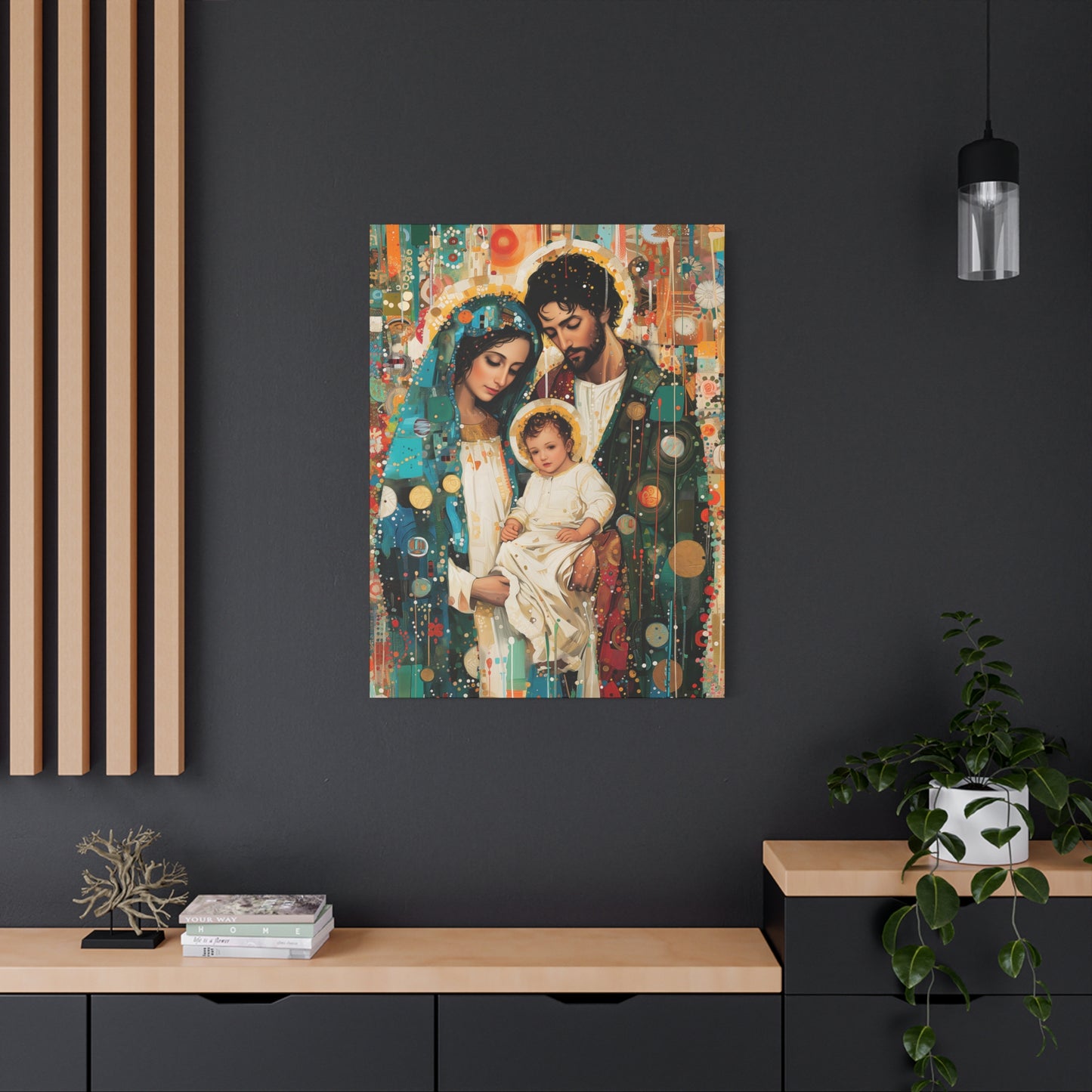 Eternal Light - Mary, Joseph, and the Christ Child - Museum Wrapped Canvas - Sanctified Souls Print - Religious Art - Holy Family Art