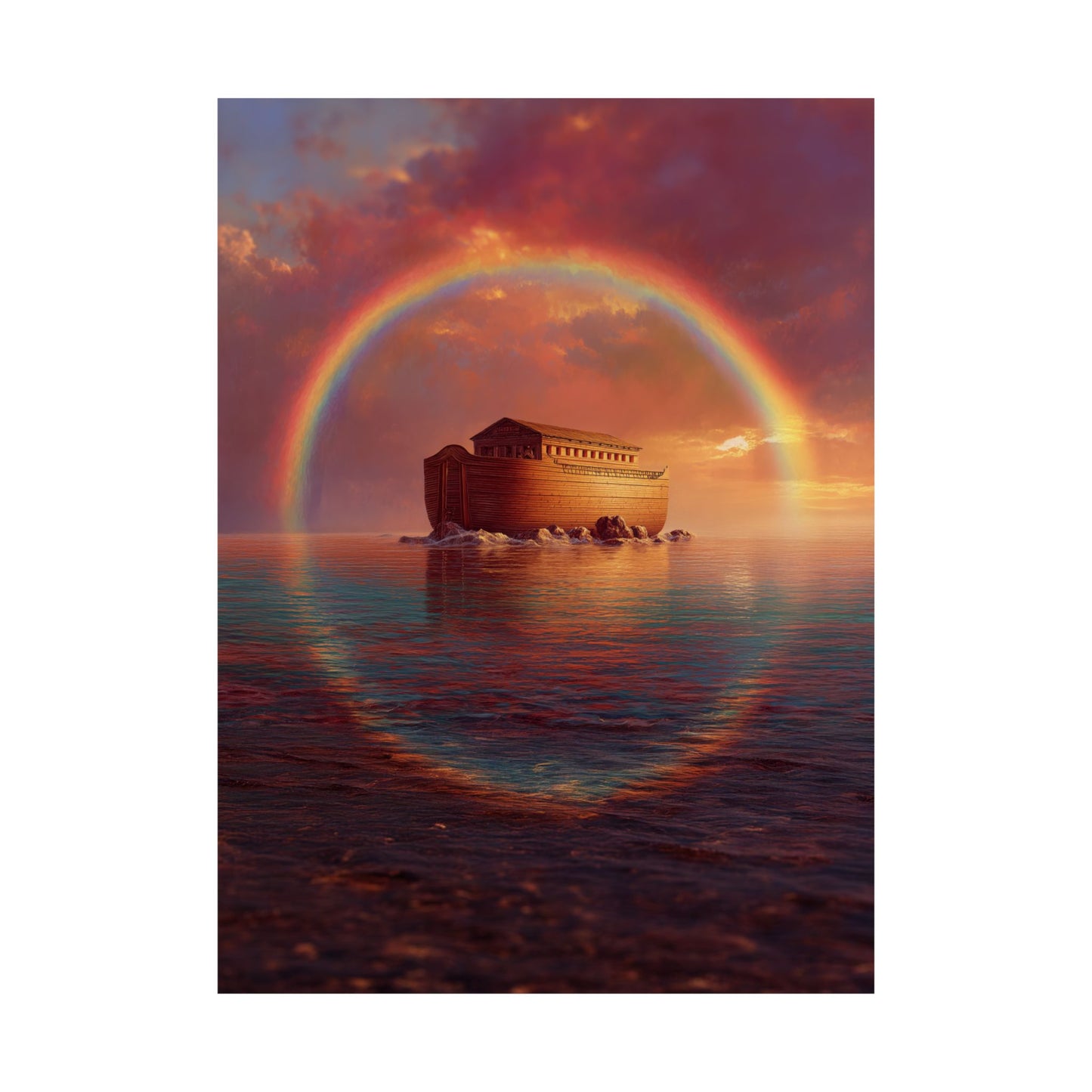 Sheltered Beneath the Covenant Sky - Noah's Ark - Sanctified Souls Print - Multiple Sizes - Premium Matte Vertical Posters