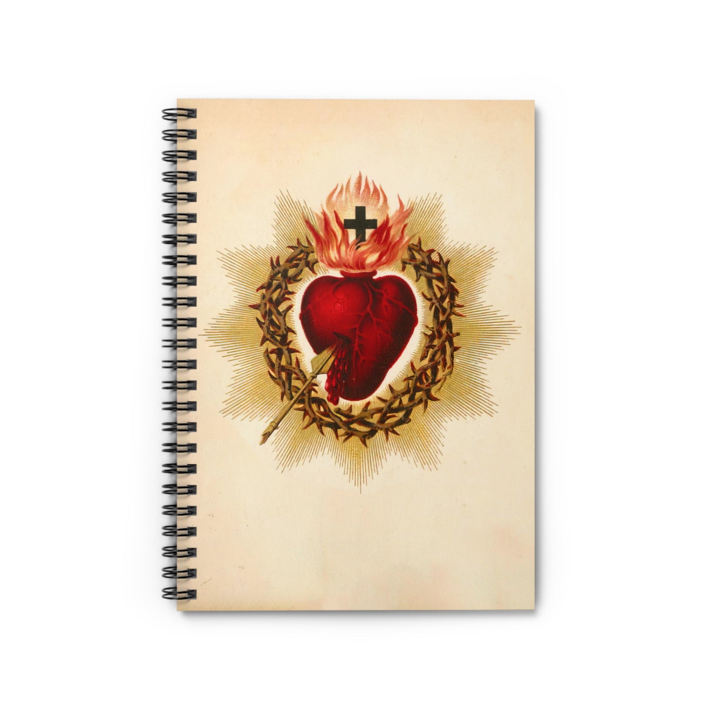Sacred Heart Journal - Sanctified Souls Art - Religious Based Notebook - Spiral Notebook - Ruled Line