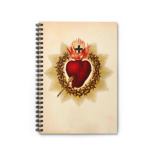 Sacred Heart Journal - Sanctified Souls Art - Religious Based Notebook - Spiral Notebook - Ruled Line