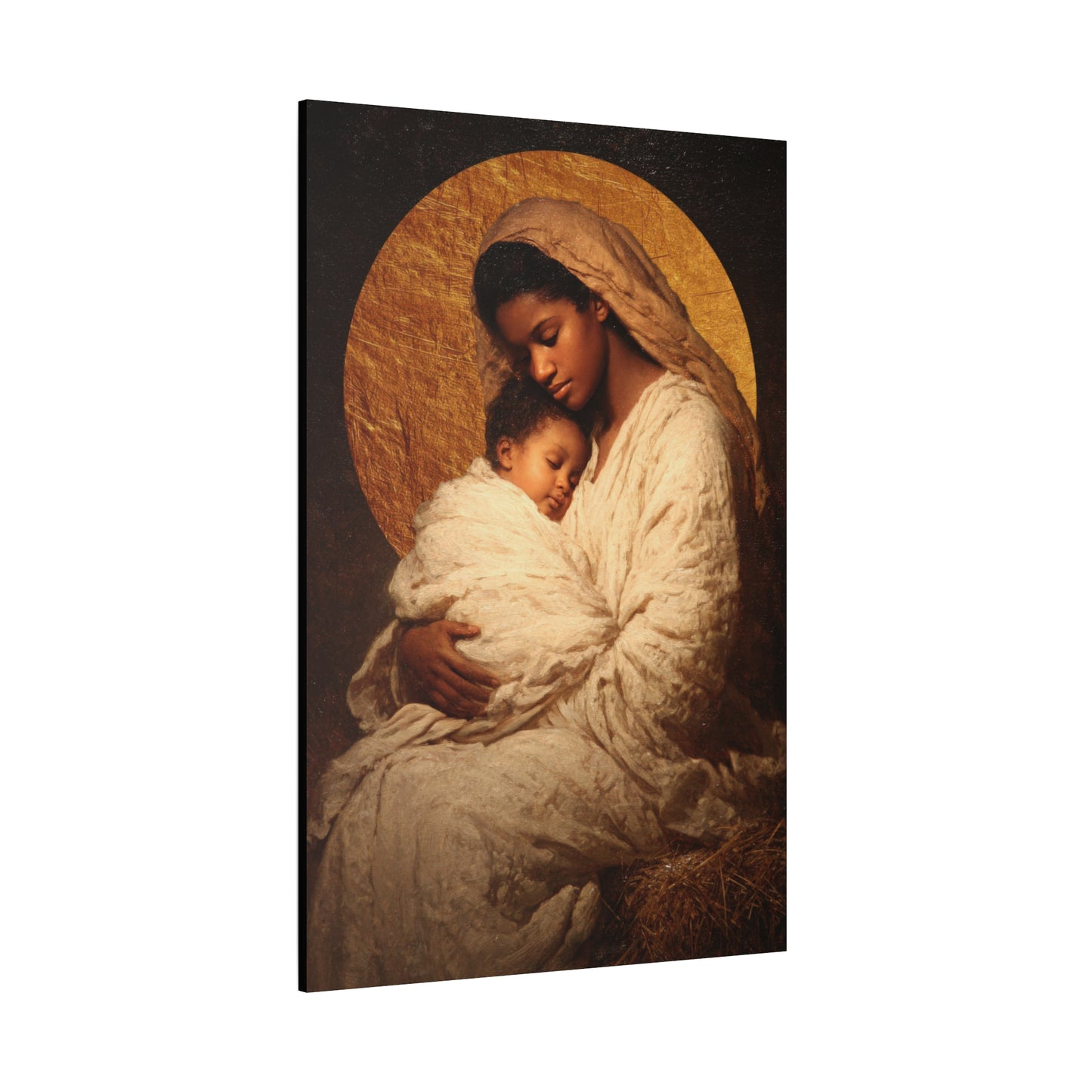 Our Lady of the Manger - Mother Mary and the Christ Child - Gallery Wrapped Canvas - Print - Religious Art for your Home - Catholic