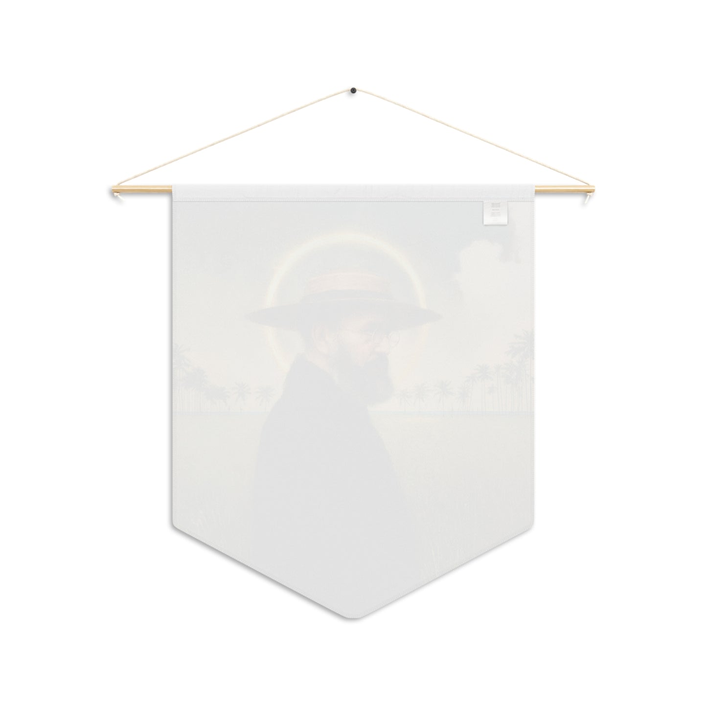 Saint Damien of Molokai Pennant / Banner / Wall Hanging - Prayer room art - Catholic Home - 18" x 21"