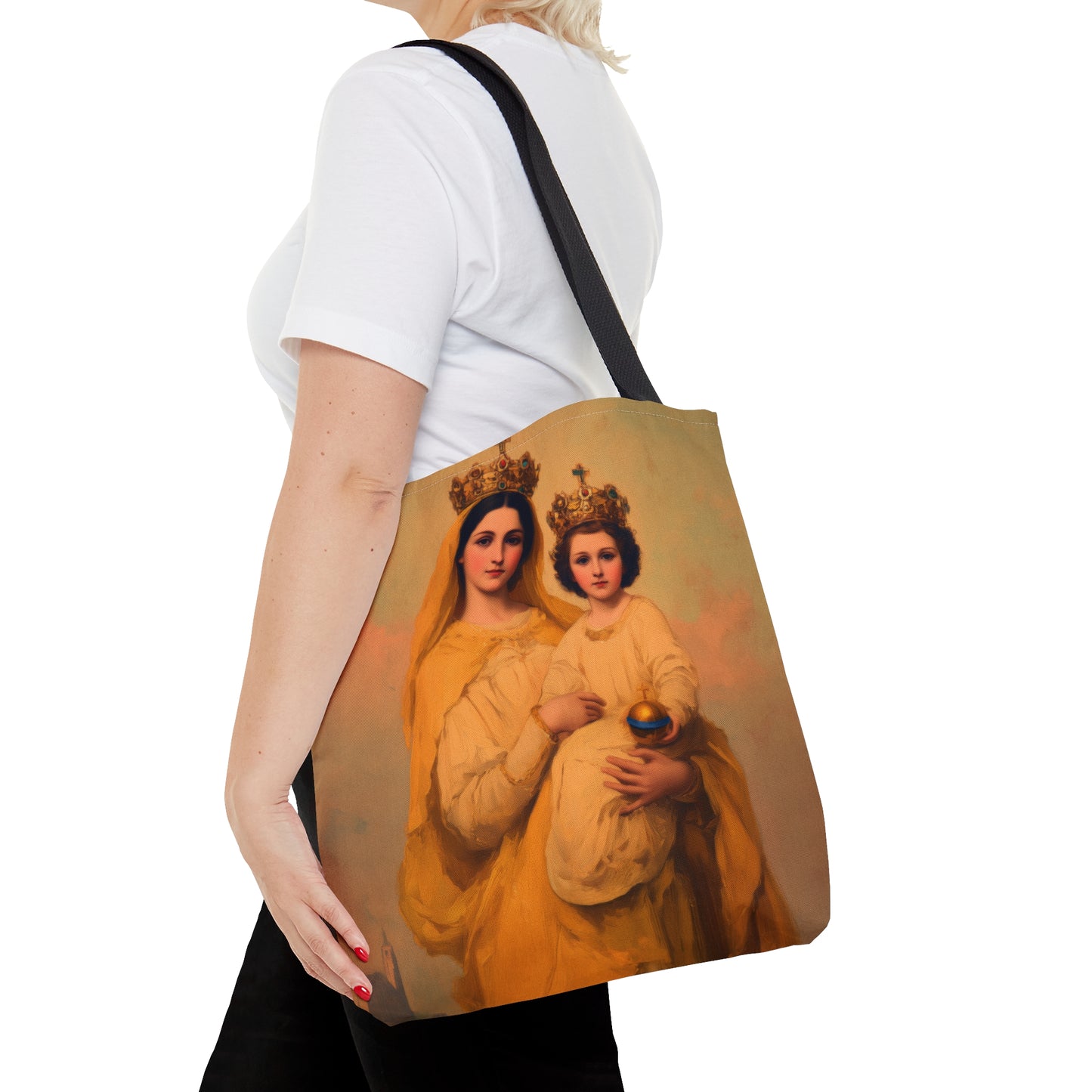 Our Lady of Prompt Succor - Tote Bag - Large Medium Small Faith Art Bag - Re usable Tote Purse - Double Sided