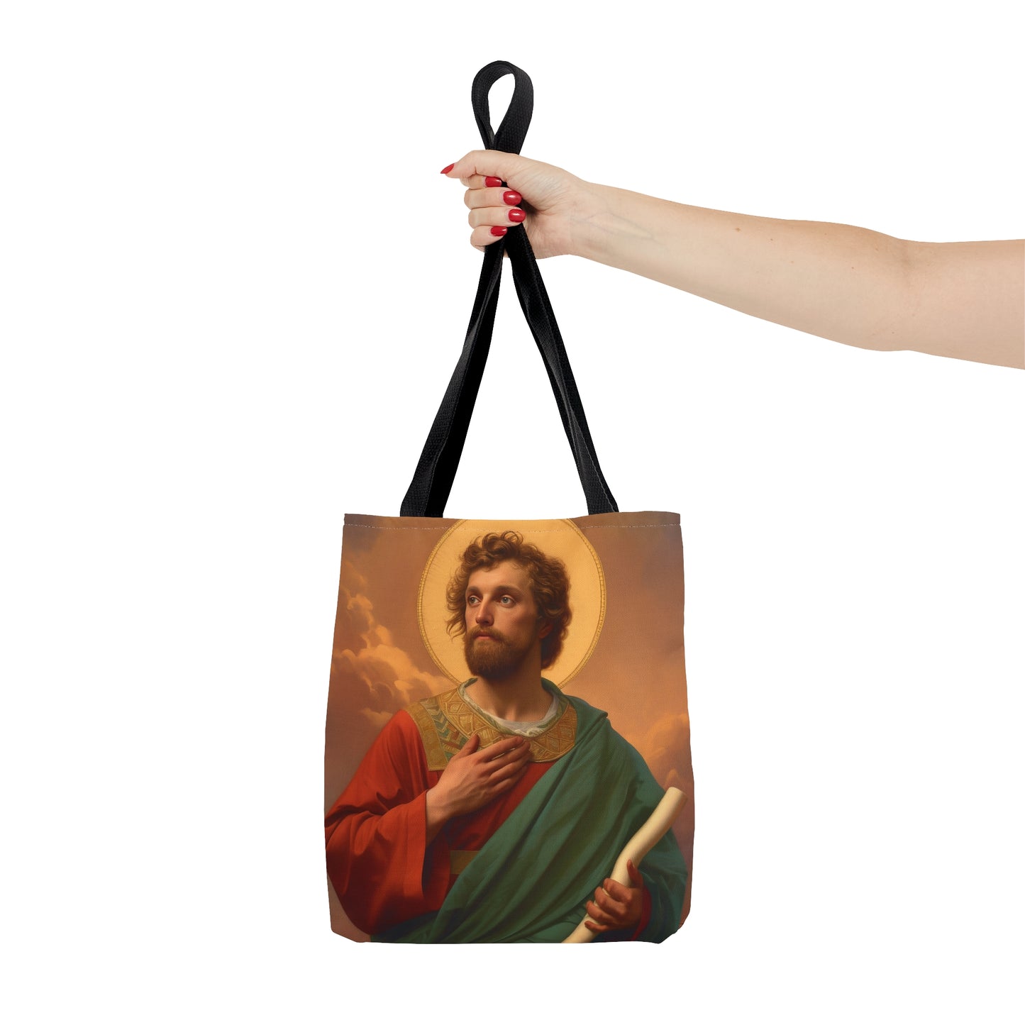 Saint Timothy Tote Bag - Large Medium Small Faith Art Bag - Catholic Faith Purse - Double Sided - Religious Art Purse