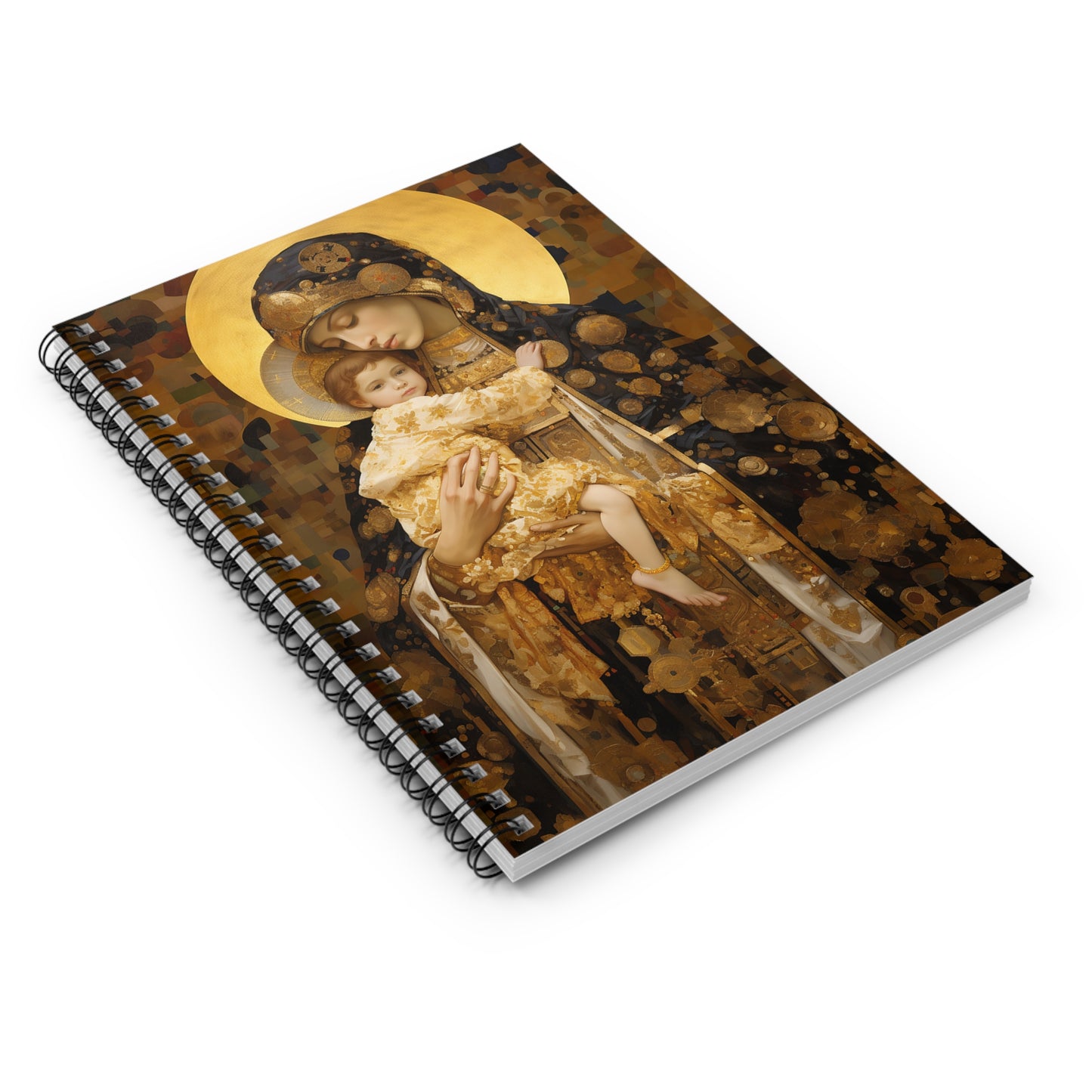 The Light of Love Journal - Sanctified Souls Art - Religious Based Notebook - Spiral Notebook - Ruled Line - Mary and the Christ Child