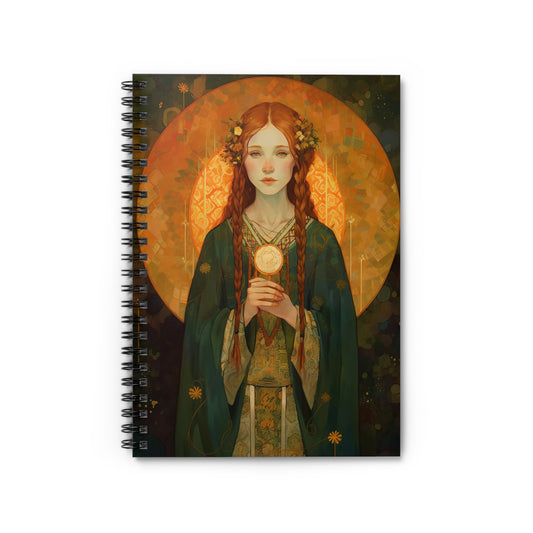 Saint Brigid of Ireland Journal - Sanctified Souls Art - Religious Based Notebook - Spiral Notebook - Ruled Line