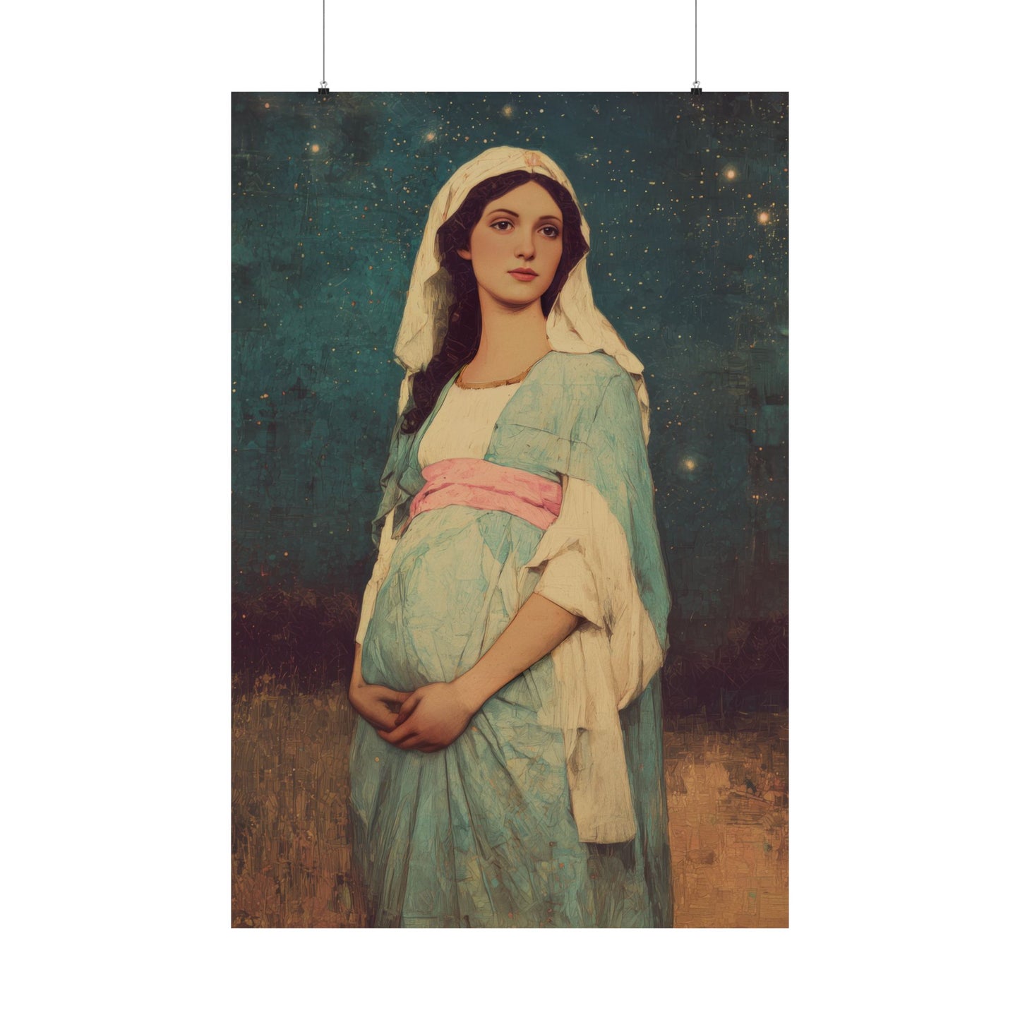 Our Lady of 'O' - Our Lady of Expectation - Mother Mary - Marian Art - Sanctified Souls Print - Multiple Sizes - Premium Vertical Posters