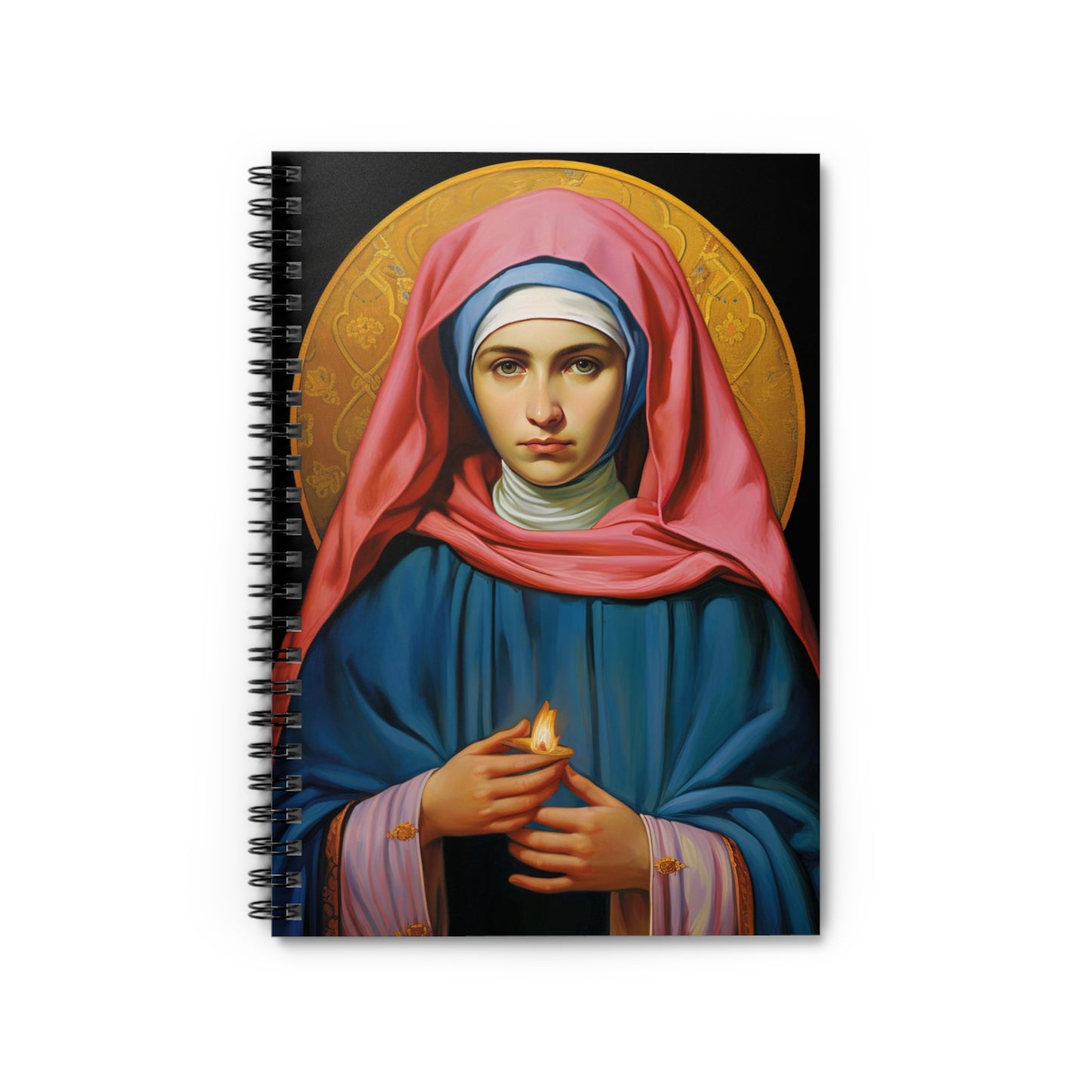 Saint Bernadette Journal - Sanctified Souls Art - Religious Based Notebook - Spiral Notebook - Ruled Line