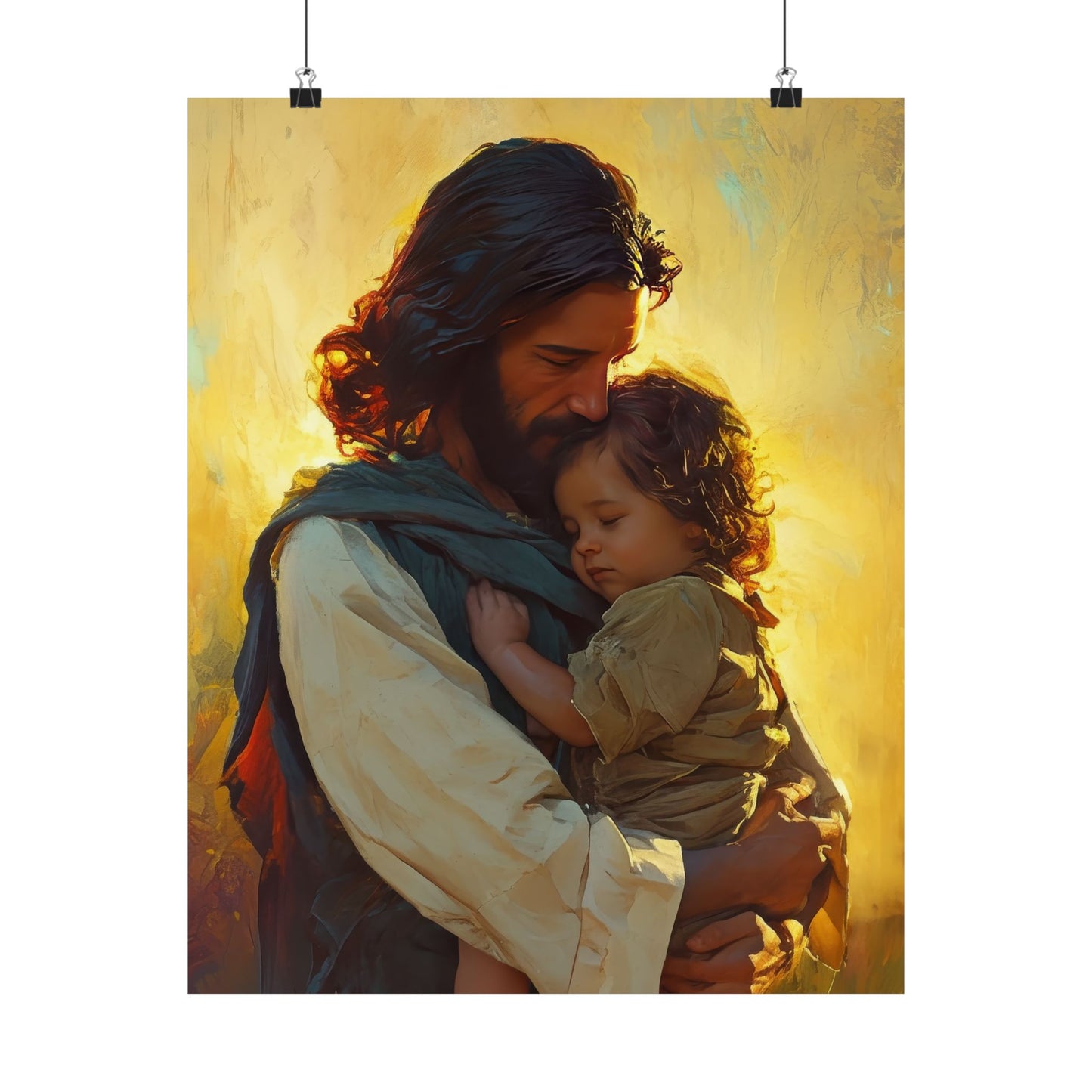 Divine Protector of the Innocent - Christ and Child Poster Print - Sanctified Souls Print - Catholic Art - Christian painting