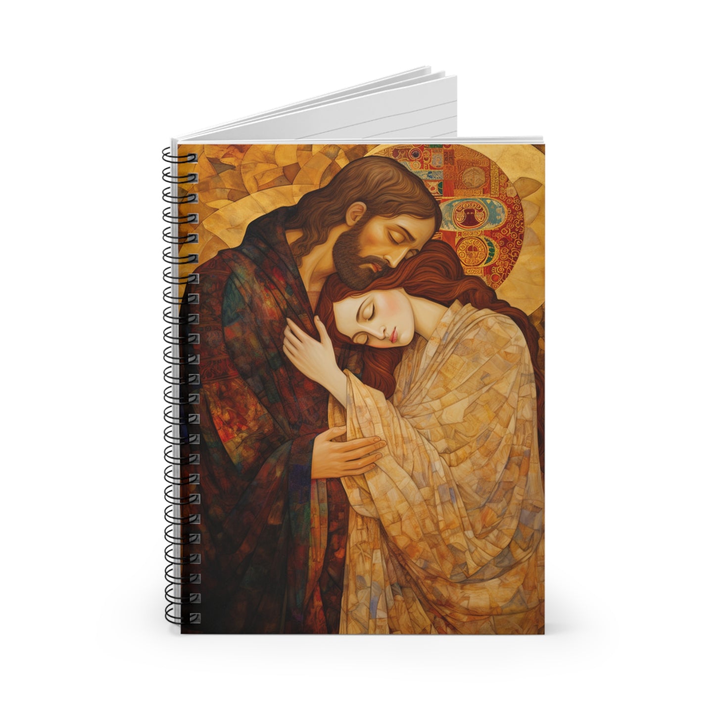Healing Love- The Embrace of Christ and Mary Magdalene Journal - Sanctified Souls - Spiral Religious Notebook