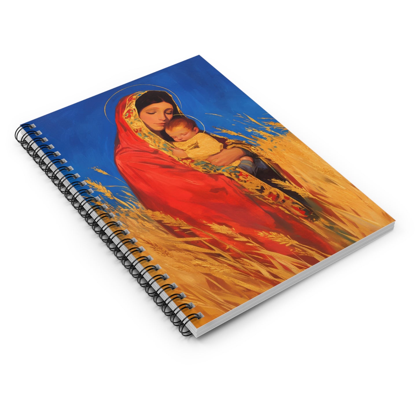 Our Lady of the Harvest  - Sanctified Souls Art - Religious Based Notebook - Spiral Notebook - Prayer journal