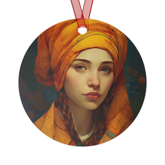 Saint Genevieve - Religious Holiday Christmas Ornament and Keepsake - Double sided Keepsake Religious Ornament