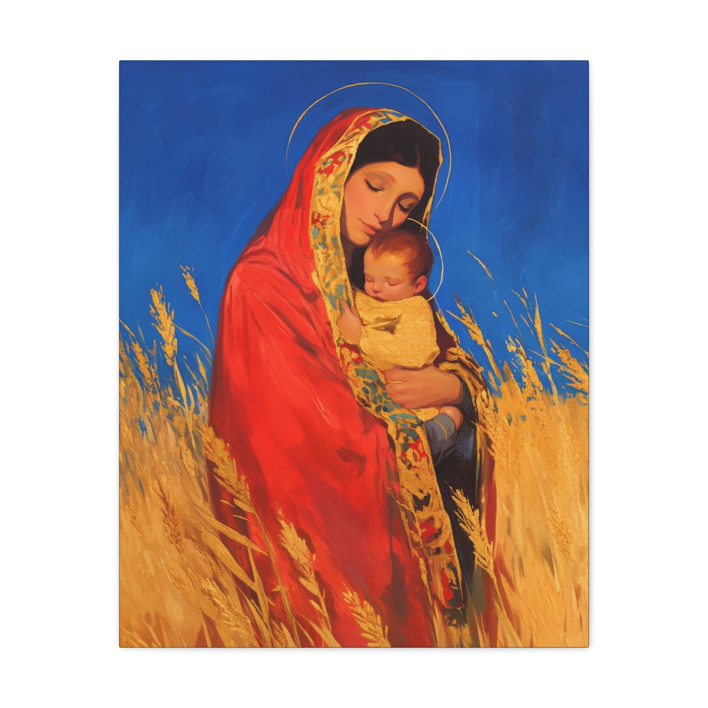 Our Lady of the Harvest  - Multiple Sizes - Catholic Home art - Museum Wrapped Canvas - Sanctified Souls Print