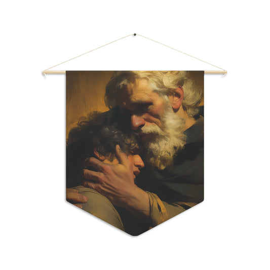 The Return of the Prodigal Son - Wall Banner / Wall Hanging - Christian Art - Prayer room - 18" x 21"