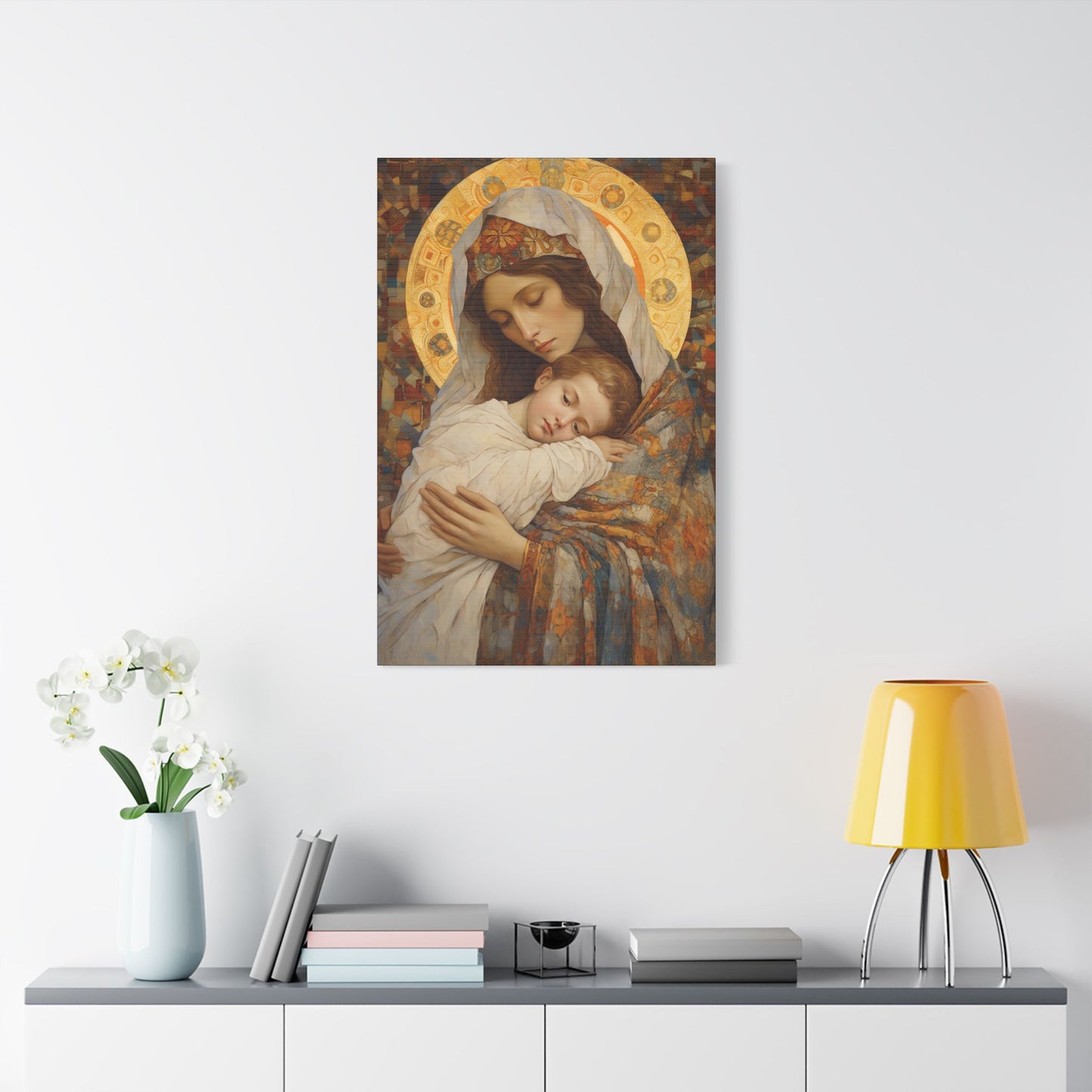 Cradle of Grace - Madonna and Christ Child - Museum Wrapped Canvas - Sanctified Souls Print - Religious Art for your Home - The Virgin Mary