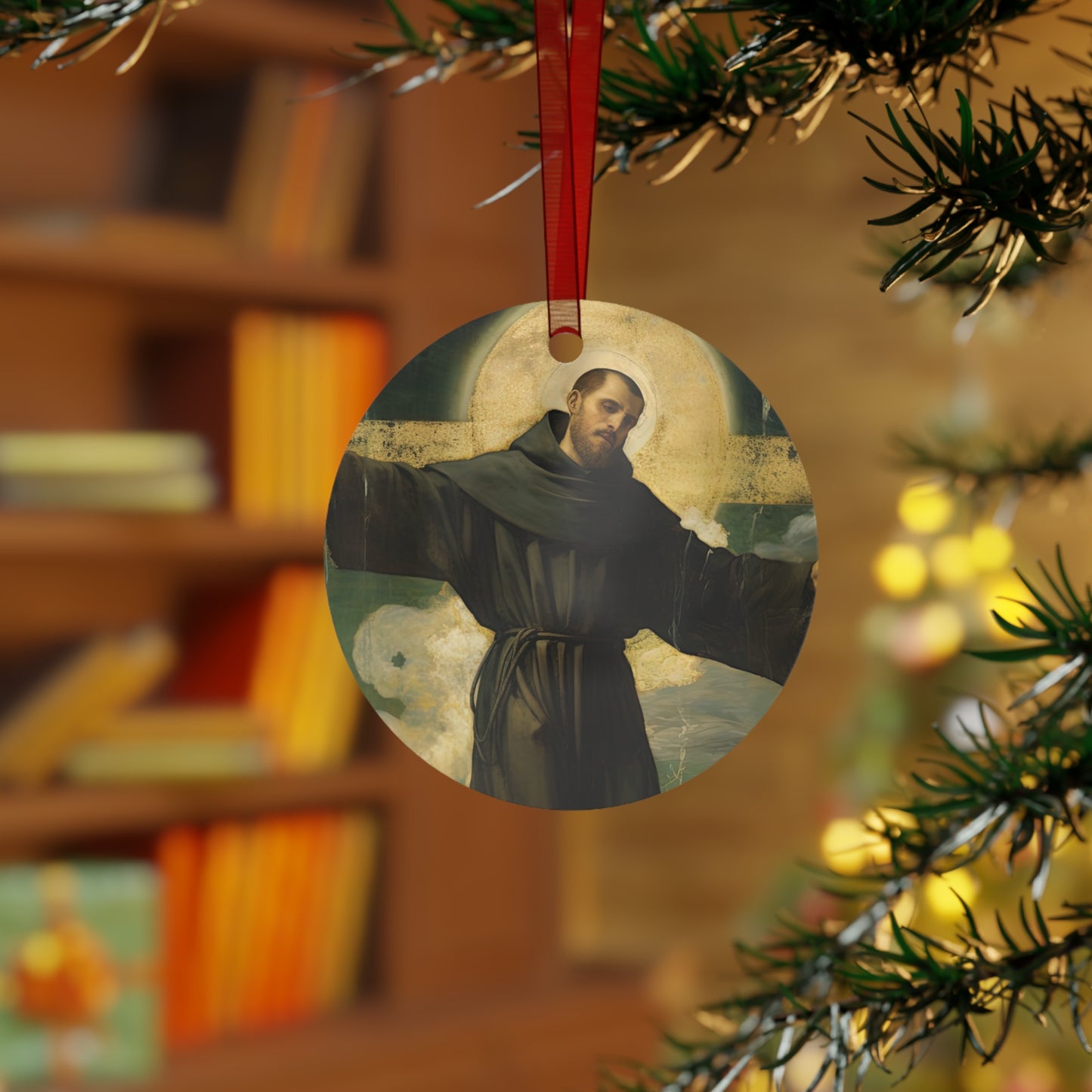 Saint Joseph of Cupertino Metal Ornament - Religious Holiday Christmas Ornament and Keepsake - Double sided Keepsake Religious Ornament