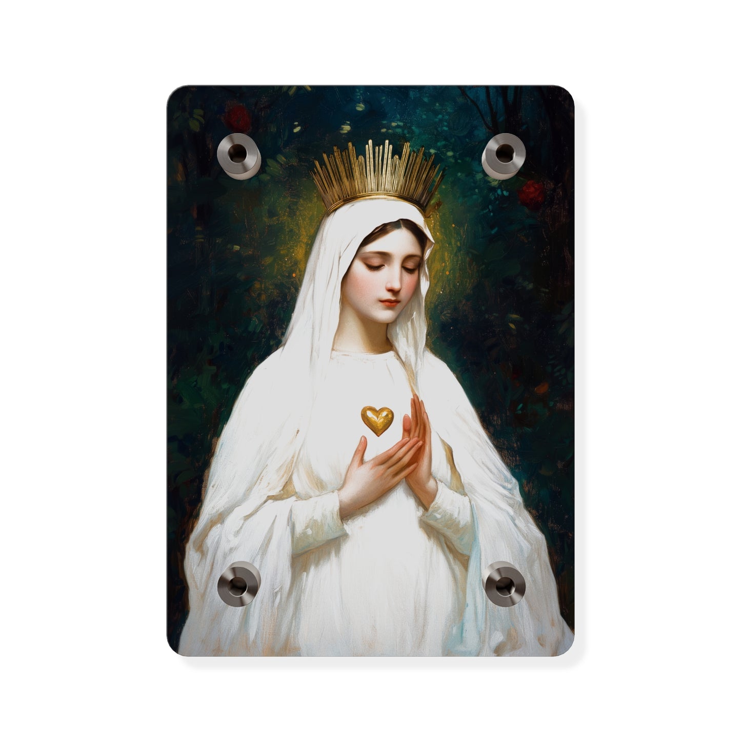 Our Lady of Beauraing - Our Lady of the Golden Heart - Marian Art - Wall Art Panel - Ready to Hang Acrylic Print - Saint Art - Catholic Art