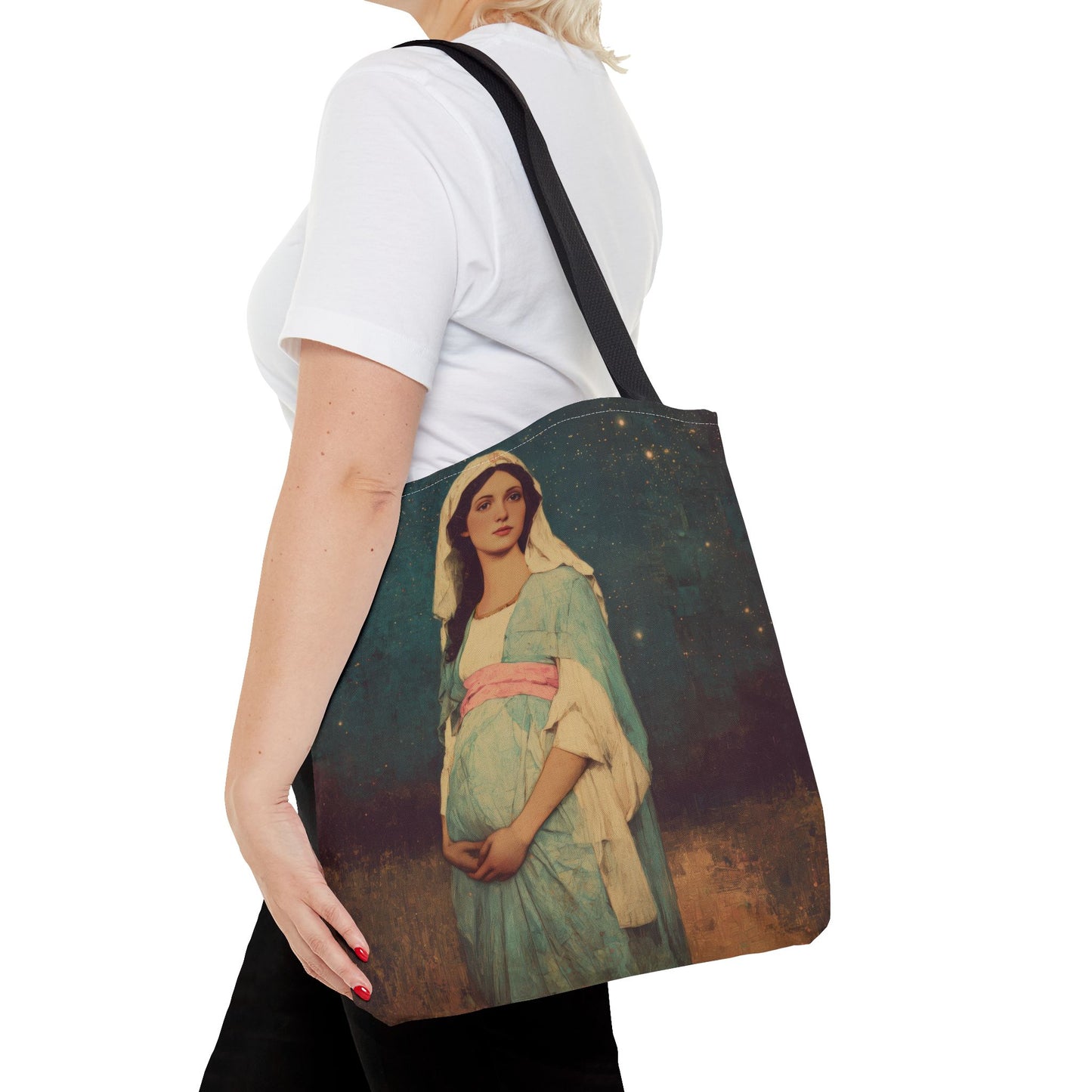 Our Lady of 'O' - Our Lady of Expectation - Mother Mary - Marian Art - Tote Bag - Large Medium Small Faith Art Bag - Tote Purse