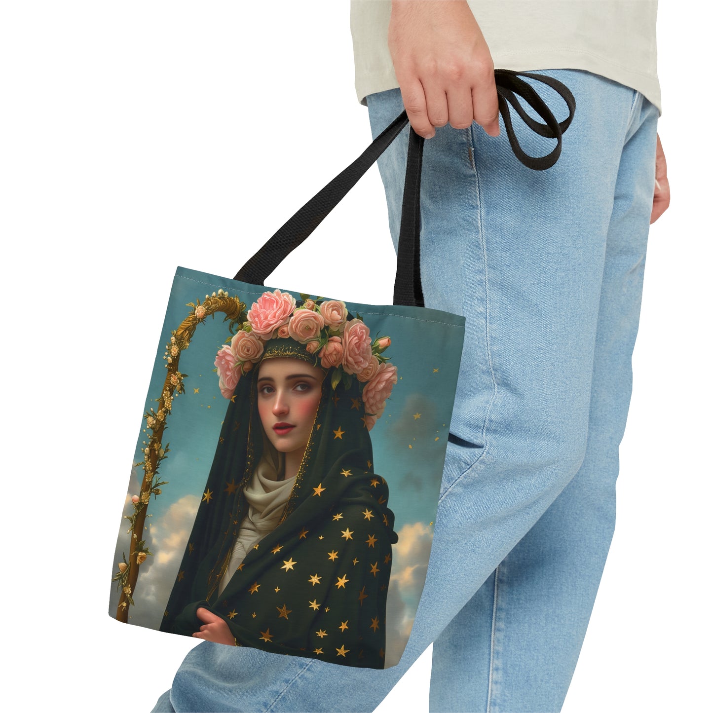 Saint Aldegund / Aldegundis Tote Bag - Purse - Three sizes - Large Medium Small Faith Art Bag - Catholic purse - Double Sided