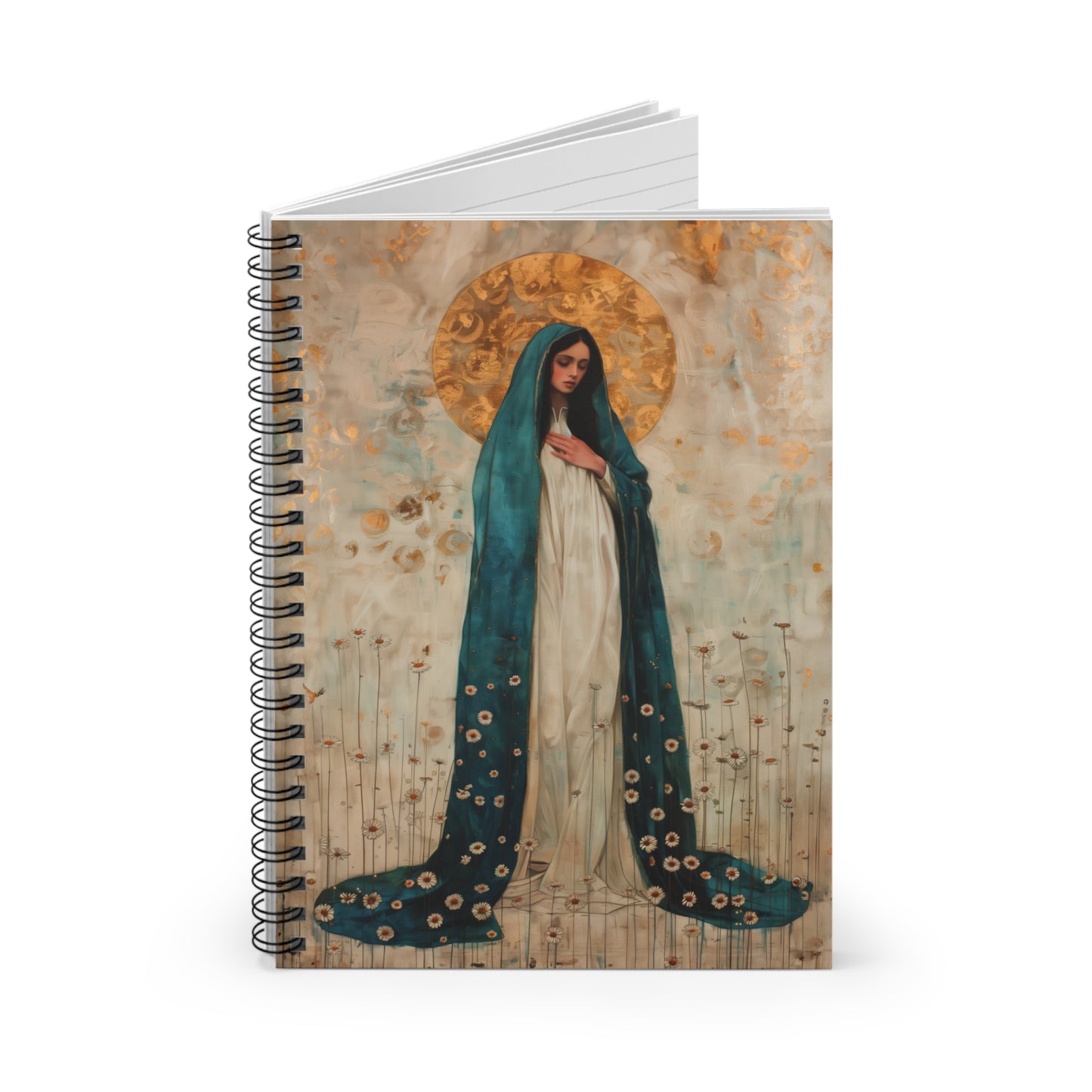 Serene Devotion - Mary's Compassionate Heart - Sanctified Souls Art - Religious - Spiral Notebook - Ruled Line - Catholic Religious art