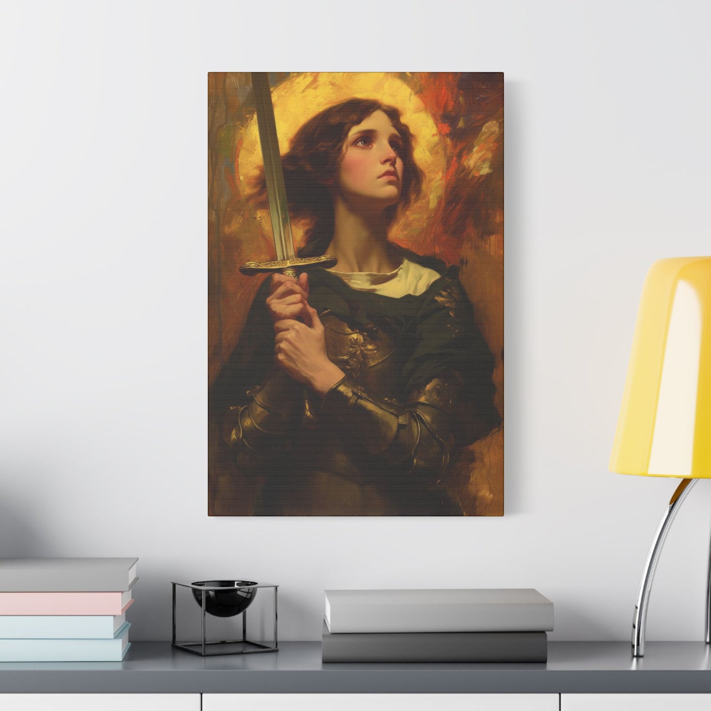 Portrait of Saint Joan of Arc - Museum Wrapped Canvas - Sanctified Souls Print - Religious Art for your Home