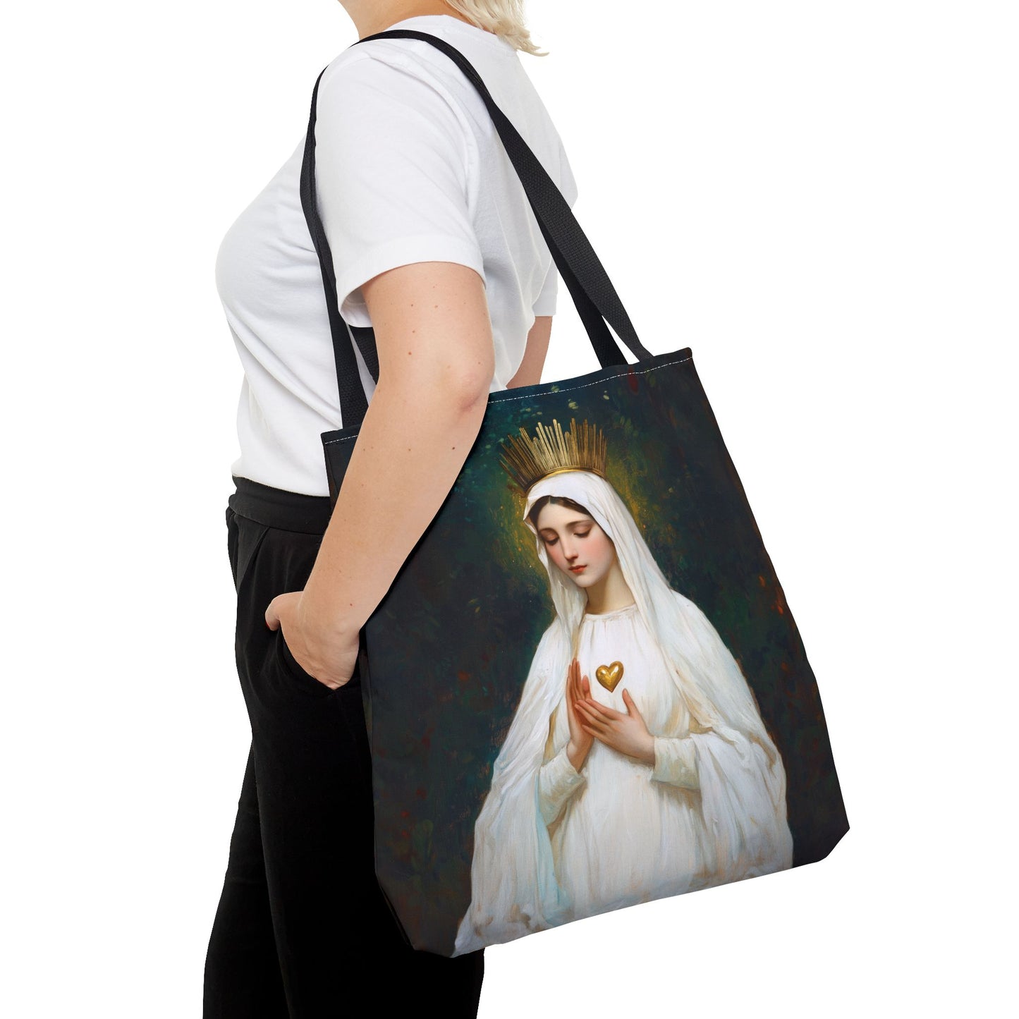 Our Lady of Beauraing - Our Lady of the Golden Heart - Marian Art - Tote Bag - Large Medium Small Faith Art Bag - Tote Purse