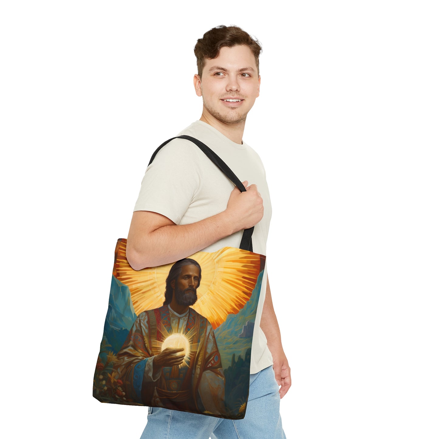 Saint Benignus of Dijon Tote Bag - Large Medium Small Faith Art Bag - Gift for Catholic - religious art purse - all over print
