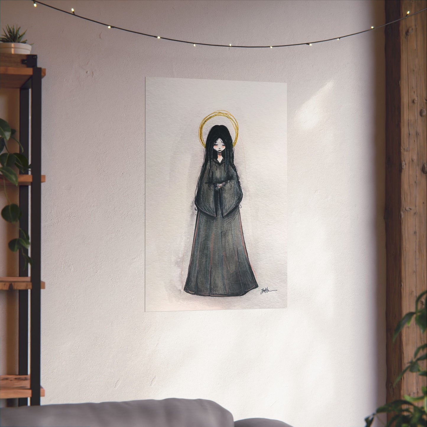 Blessed Mary Magdalen Kiota Hand-Drawn Catholic Art Print | Martyrs of Japan Devotional Wall Art | Sanctified Solocosmo Religious Poster